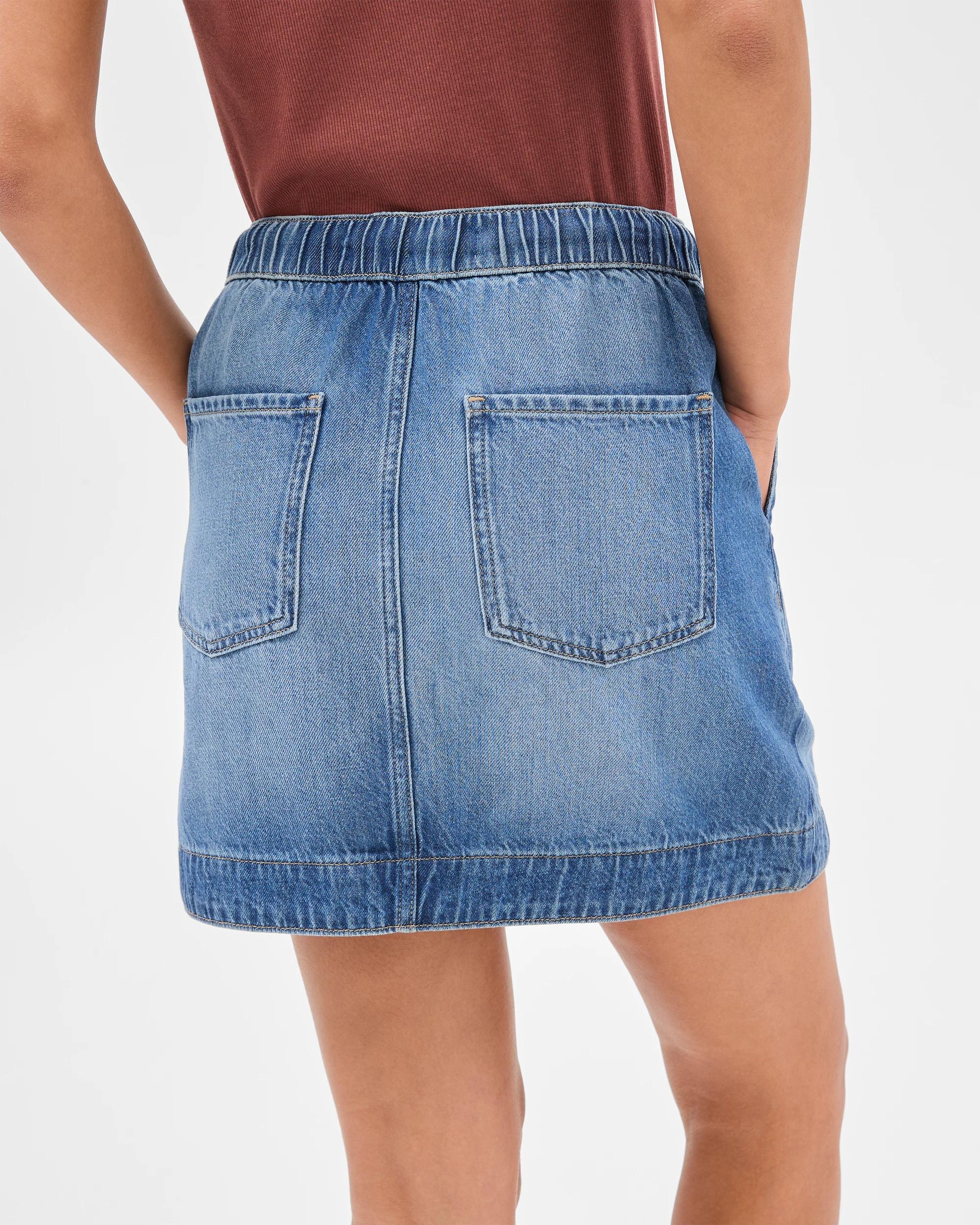 5 Target Denim Pull On Mini Skirt MEDITERRANEAN BLUE, 5 of 5