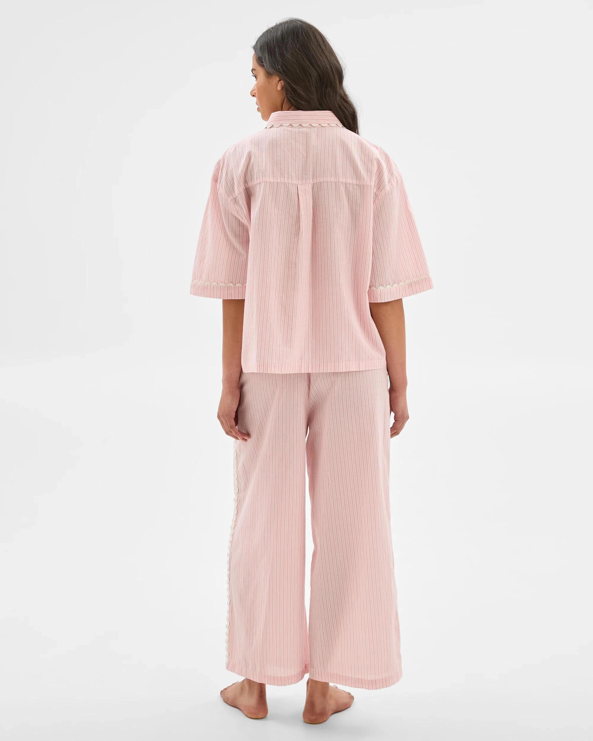 2 Target Woman Womens Australian Cotton Ricrac Long Pyjama Set PINK STRIPE, 2 of 5