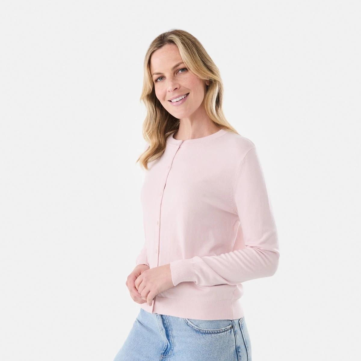 2 Lightweight Crew Neck Cardigan SOFT BLOSSOM, 2 of 6