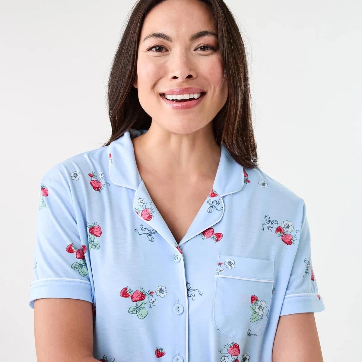 4 Short Sleeve Top and Shorts Comfort Pyjama Set HALO BERRY HALOGEN BLUE, 4 of 8