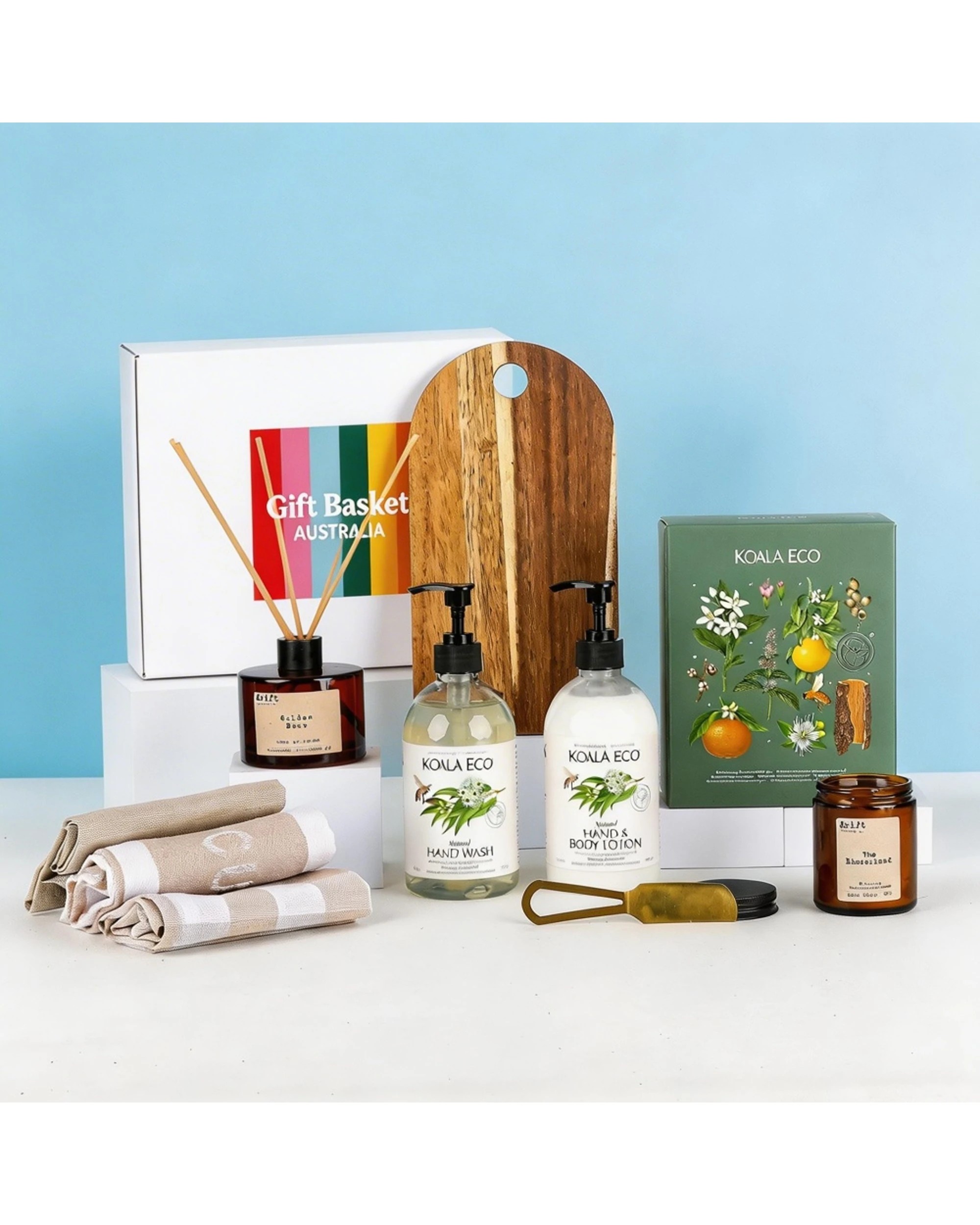 2 Gift Basket Housewarming Hamper Koala Eco Hand Wash Body Lotion Reed Diffuser - Multi, 2 of 8