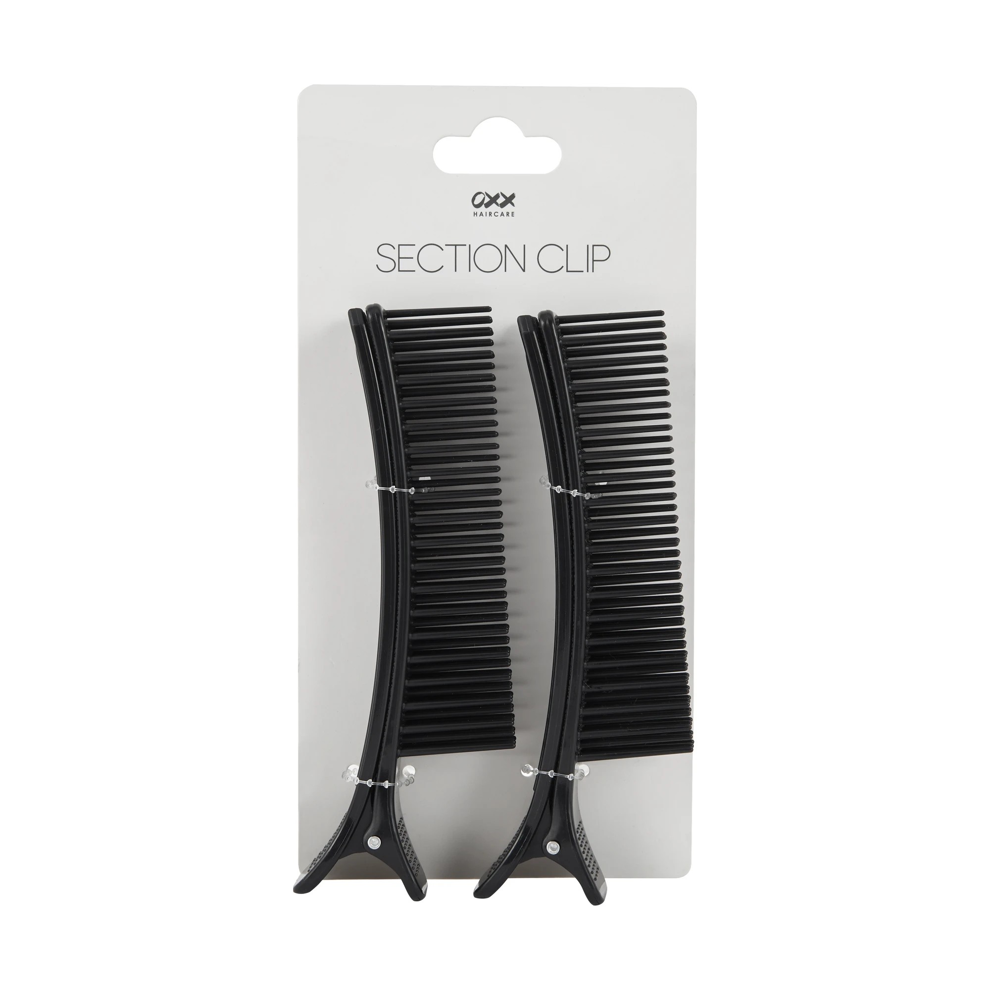 3 OXX Haircare 2 Pack Black Section Hair Clips, 3 of 3