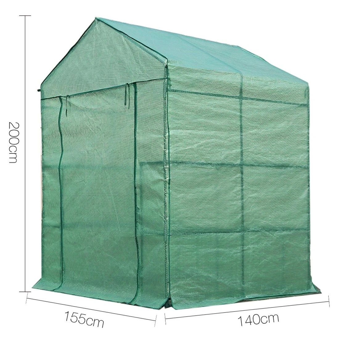 2 Green Fingers Greenhouse Walk in Green House Tunnel Plant Garden Shed 8 Shelves - Clear, 2 of 10