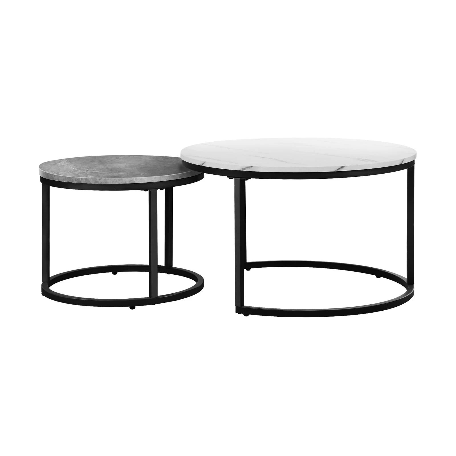 9 Oikiture Set Of 2 Coffee Table Round Nesting Side End Table
 - Multi, 9 of 10