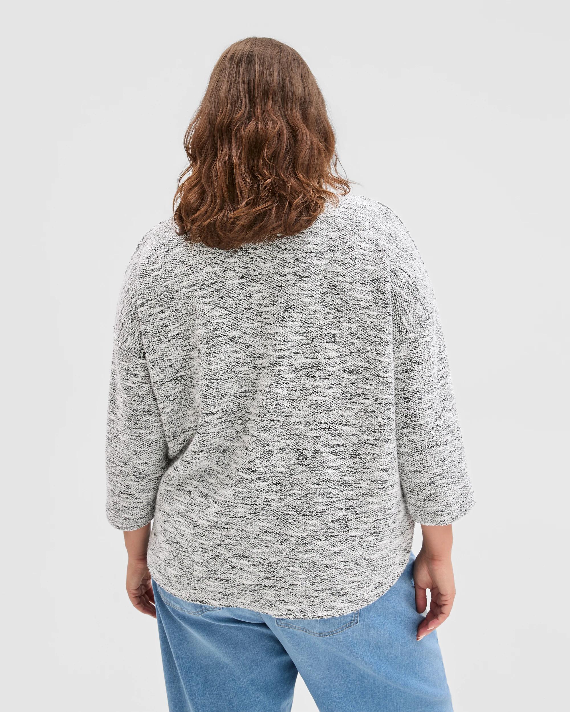 4 Target Curve Plus Size Australian Cotton Blend Curved Hem Textured Top CLOUD DANCER/COCONUT TWIST, 4 of 6