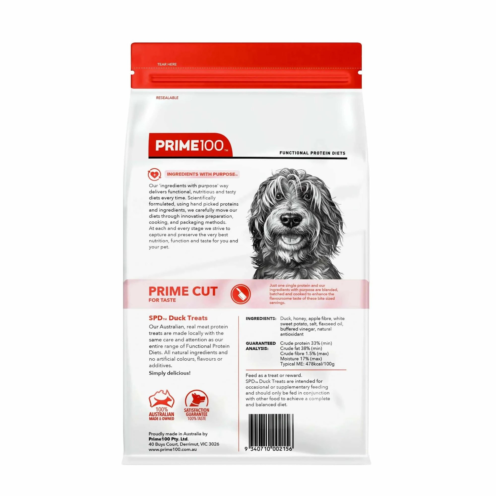 2 Prime100 Spt Duck Fillets Dog Treats 100g, 2 of 2