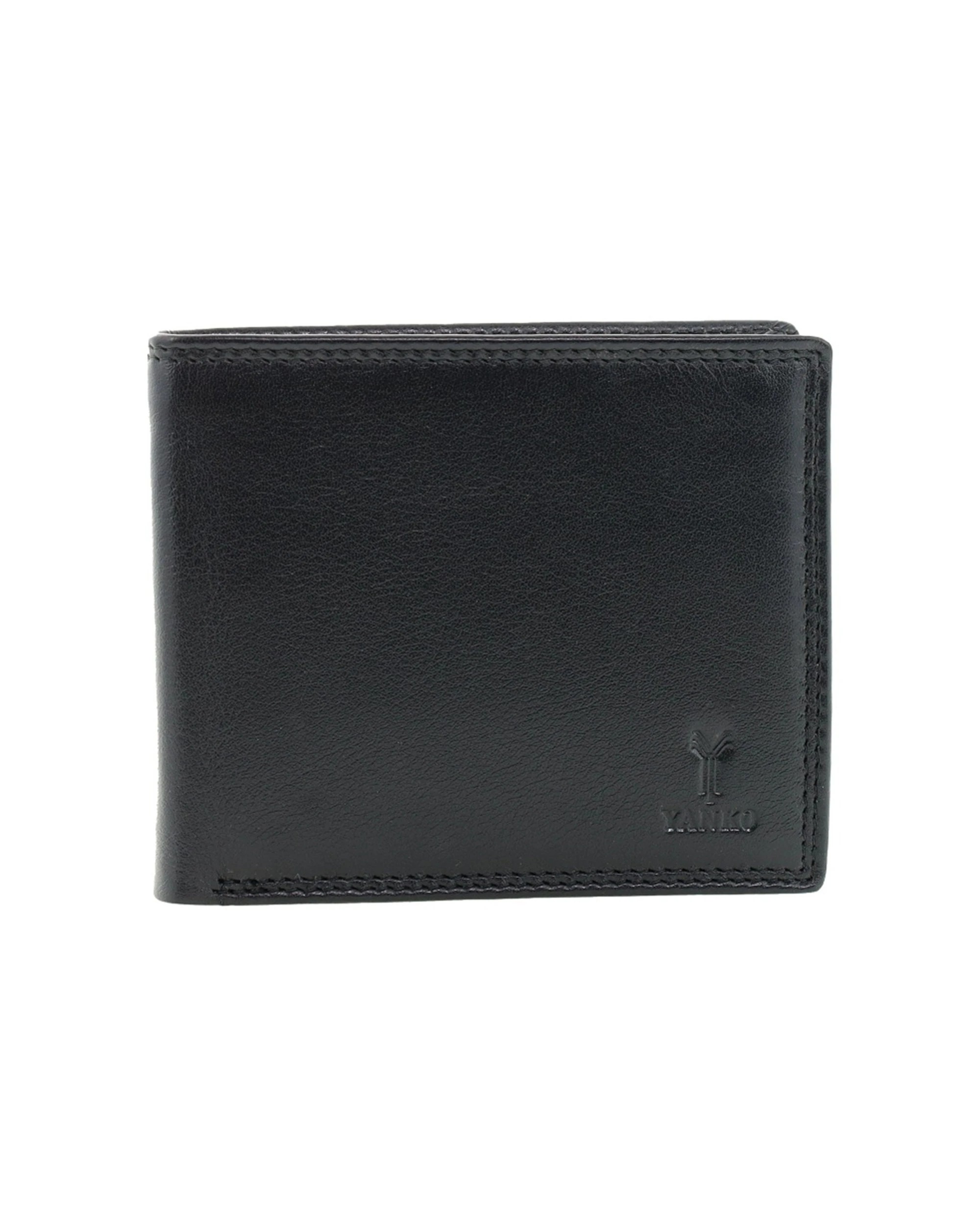 1 Yanko Slimline Bi-Fold Wallet Italian Leather Design Exclusive Craftsmanship - Black, 1 of 3