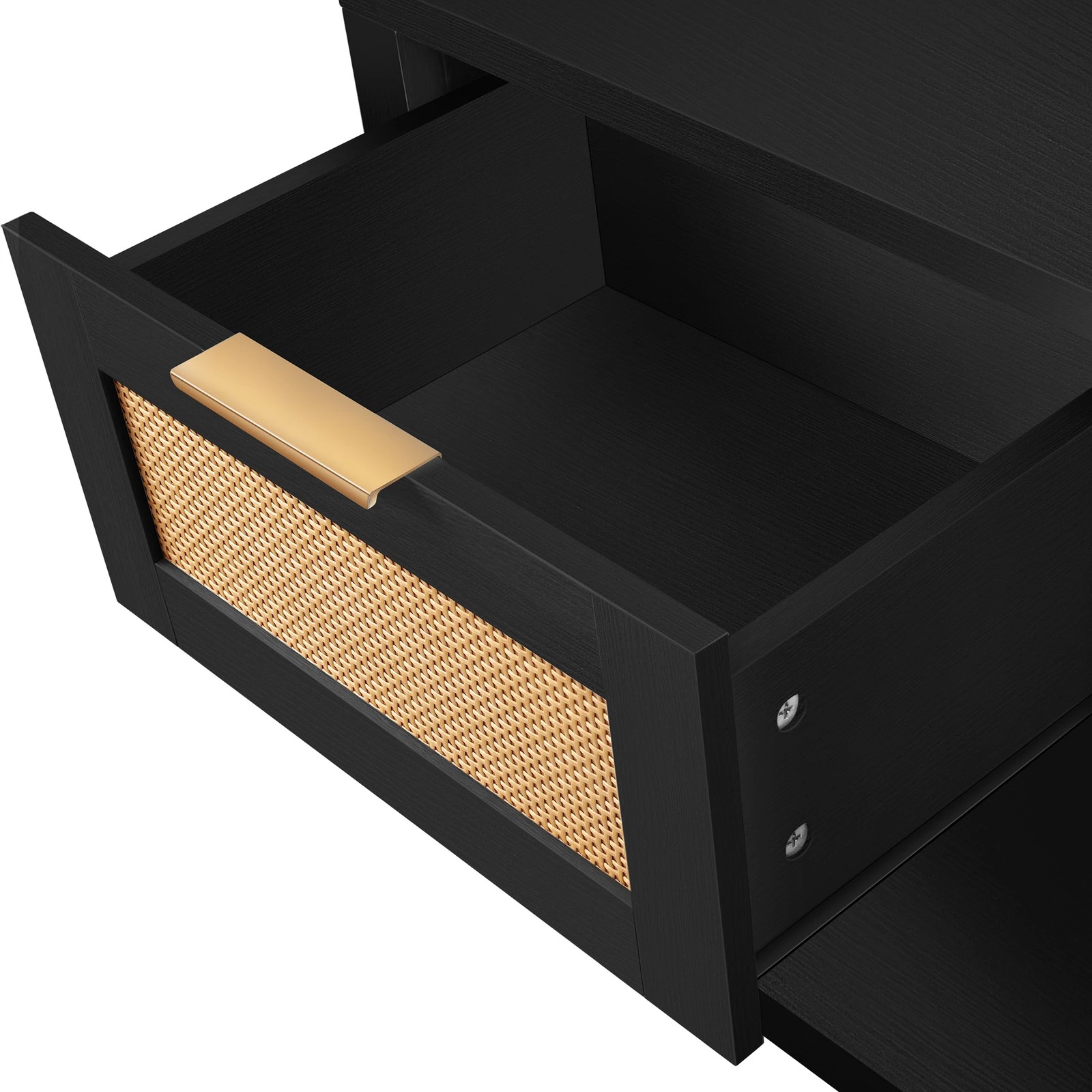 8 Alfordson 2x Bedside Table 1 Drawer Storage Shelf - Black, 8 of 10