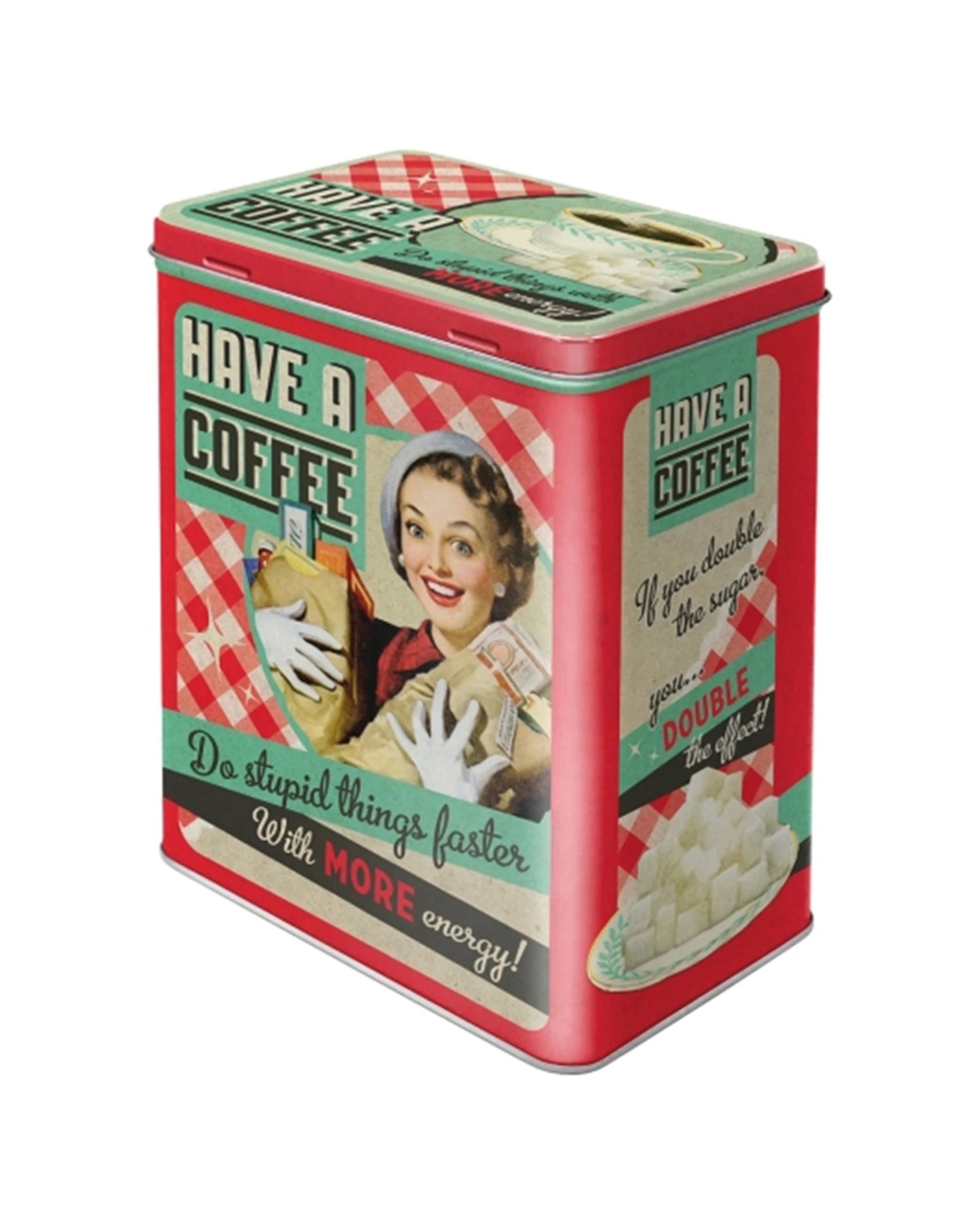 1 Nostalgic-Art Large Storage Tin Box - Have A Coffee Design - Multi, 1 of 1