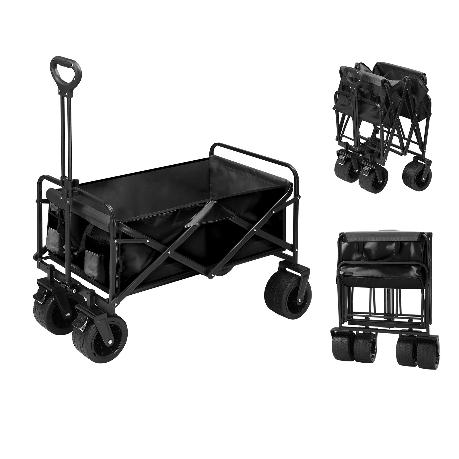 6 Ausway Folding Wagon Cart Beach Picnic Garden Utility Trolley Trailer, 6 of 7