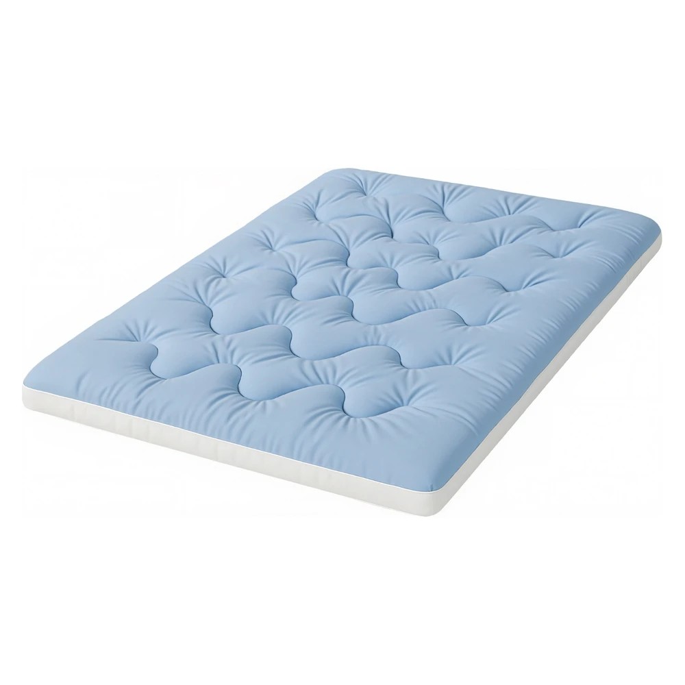 1 Giselle 5cm Mattress Topper Pillowtop toppers Double - Blue, 1 of 9
