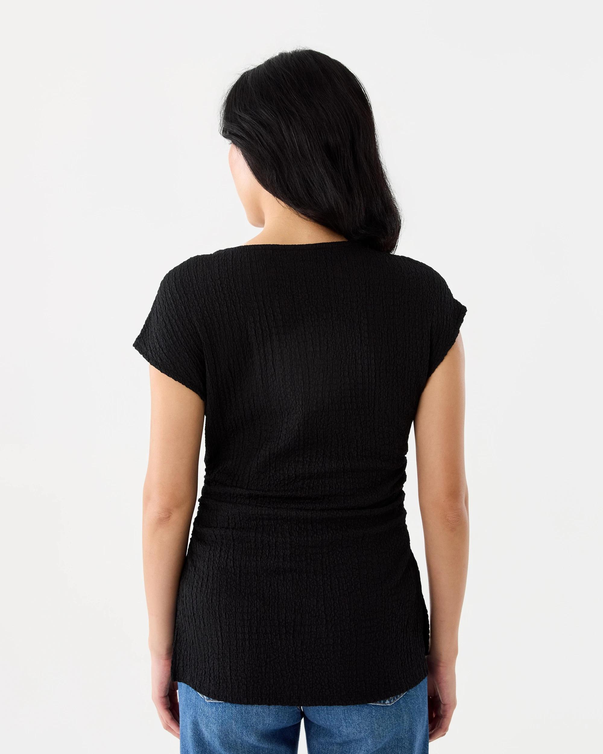 3 Short Sleeve Textured T-shirt Black, 3 of 7