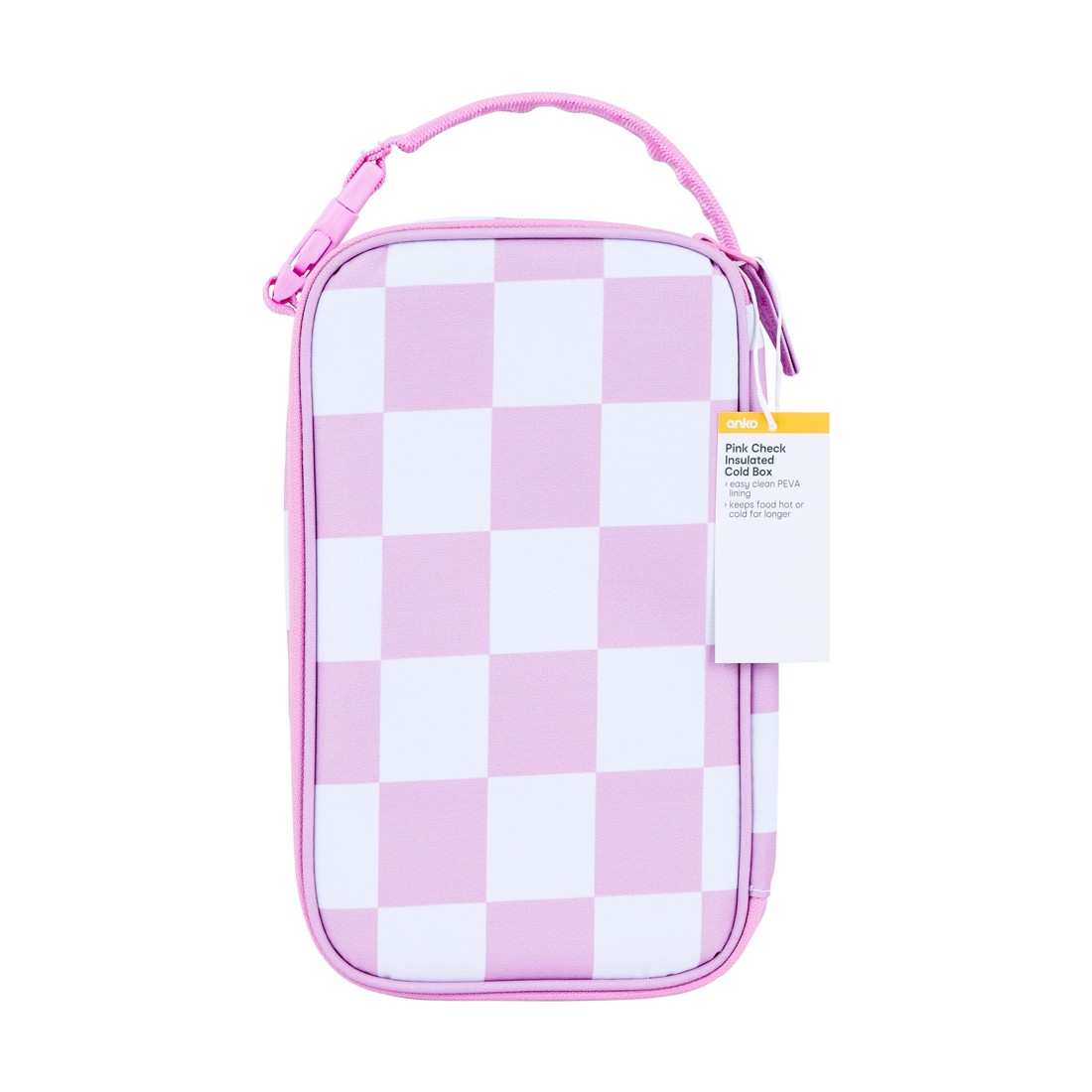 3 Pink Check Insulated Cold Box, 3 of 3