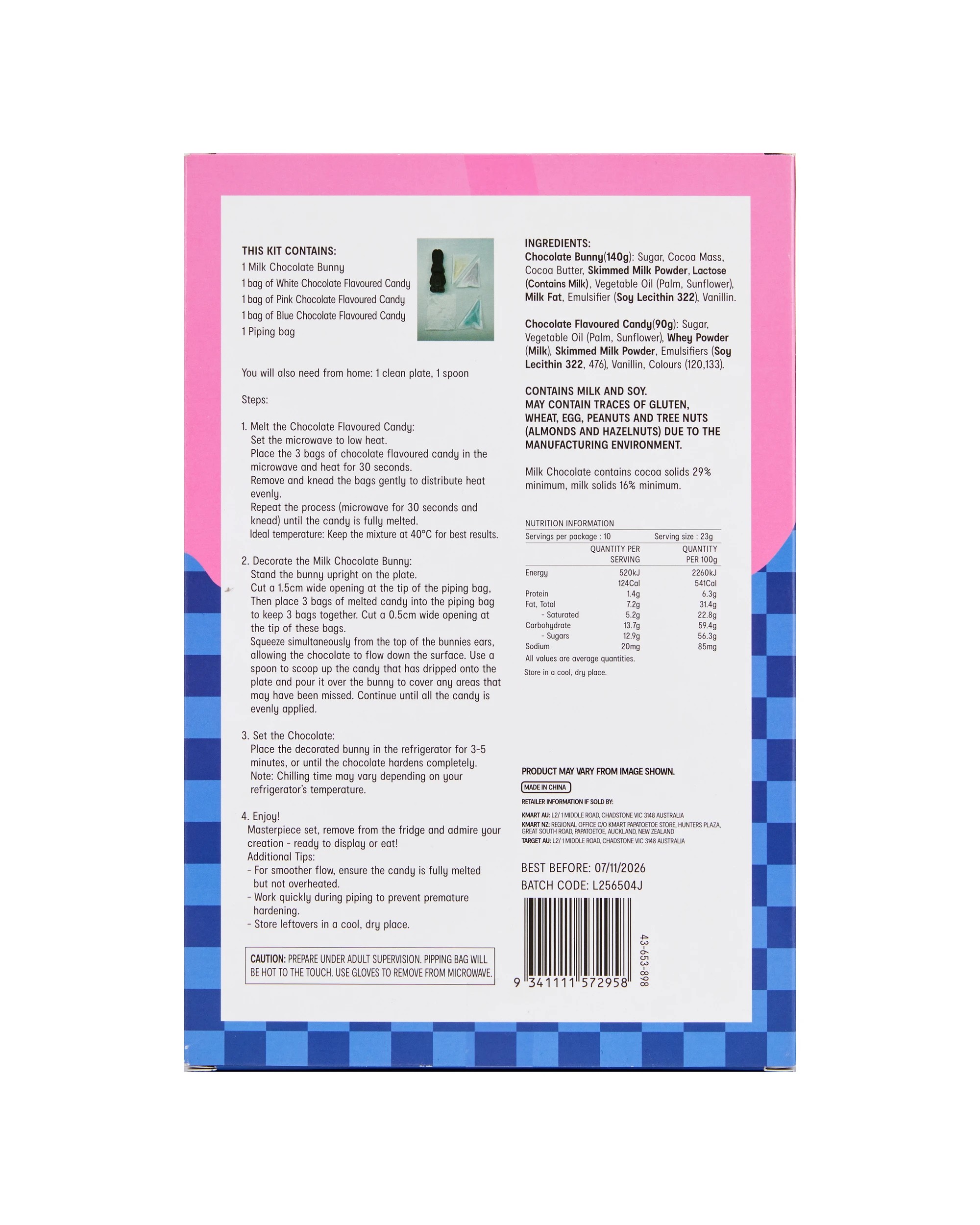 4 Milk Chocolate Bunny Pour Kit 230g, 4 of 4