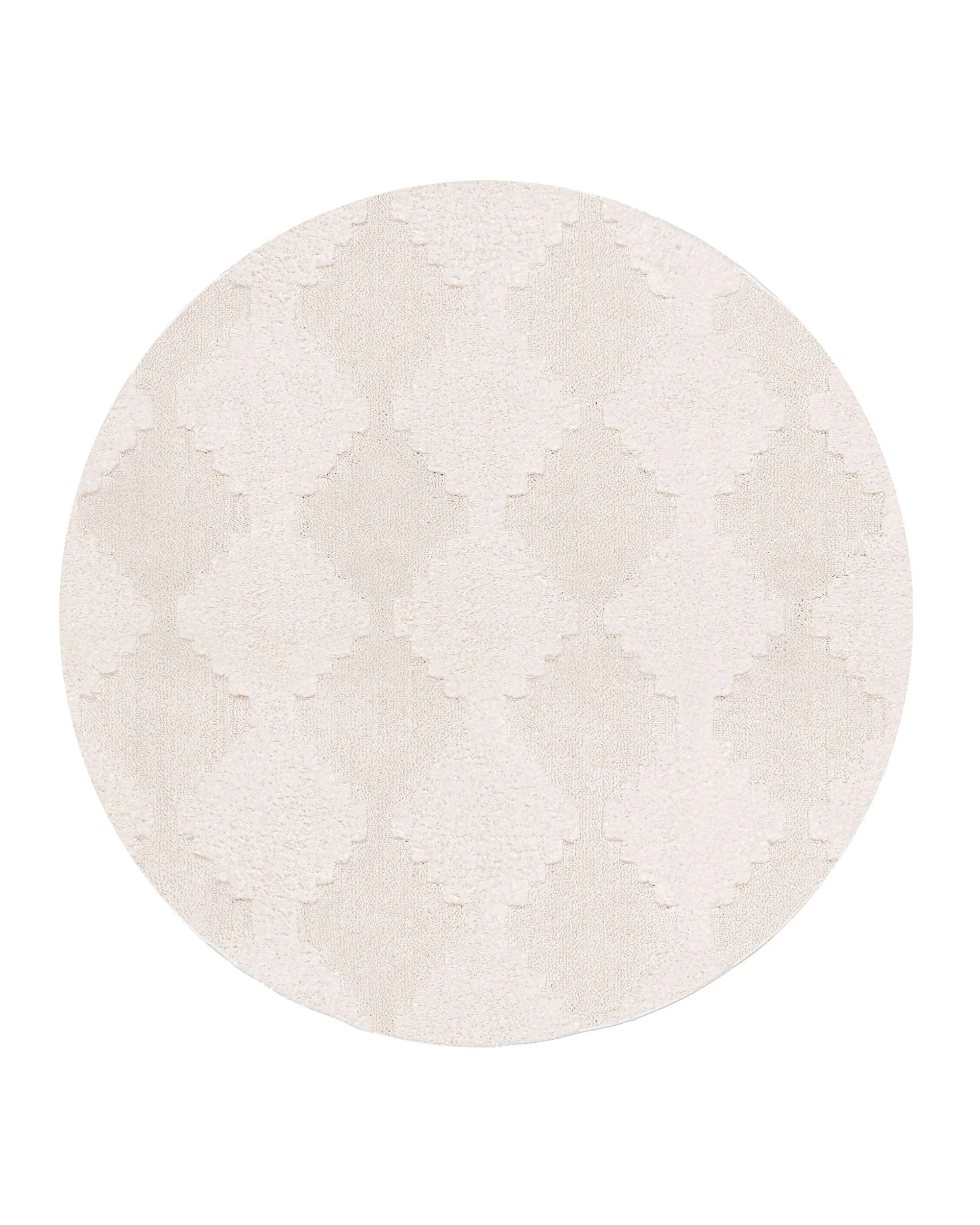 Loopsie Ilora Checkered Round Rug-160cm x 160cm - White - Kmart