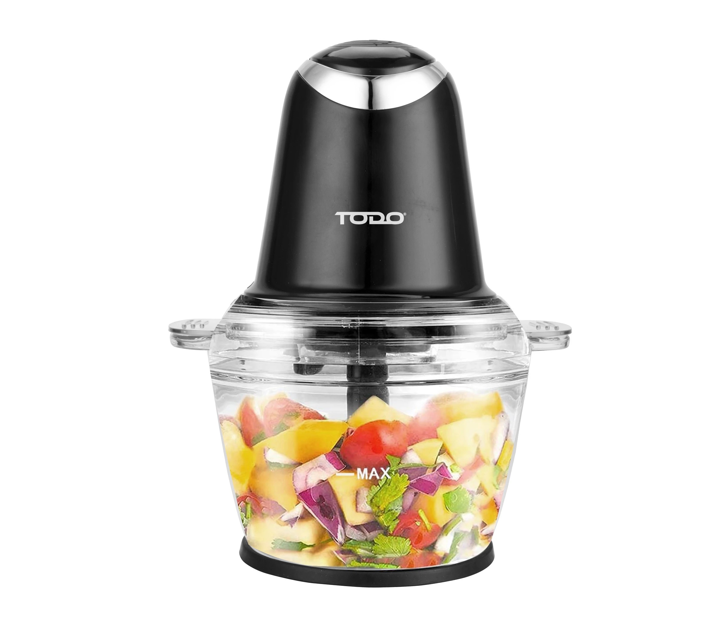 1 TODO 1L Food Chopper Processor Glass Bowl 2 Speed 200W Stainless Steel Blade, 1 of 6