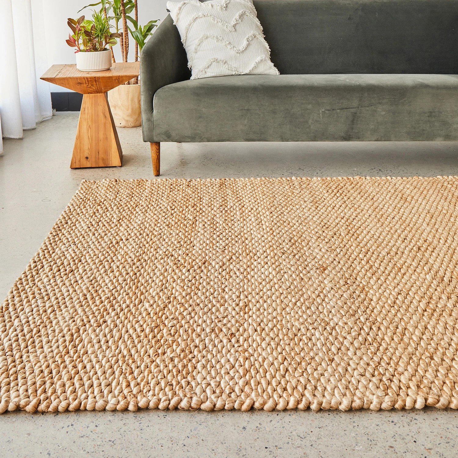 1 Common Ground Rugs Endeavor 280x190cm - Large Hand Loomed Jute Floor Rug - Natural, 1 of 7