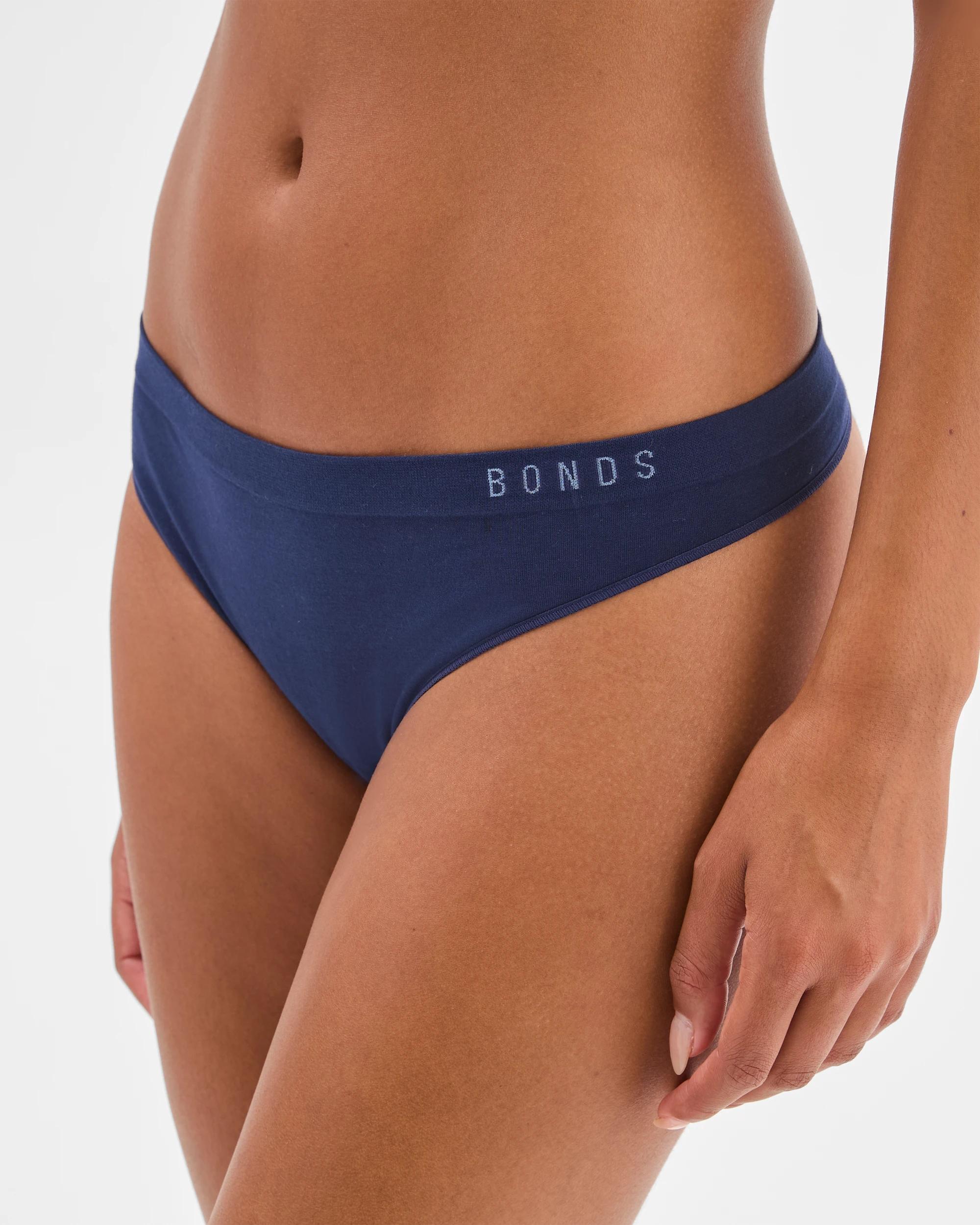 3 Womens Seamfree G-String Briefs - Bonds BLACK SEA, 3 of 3