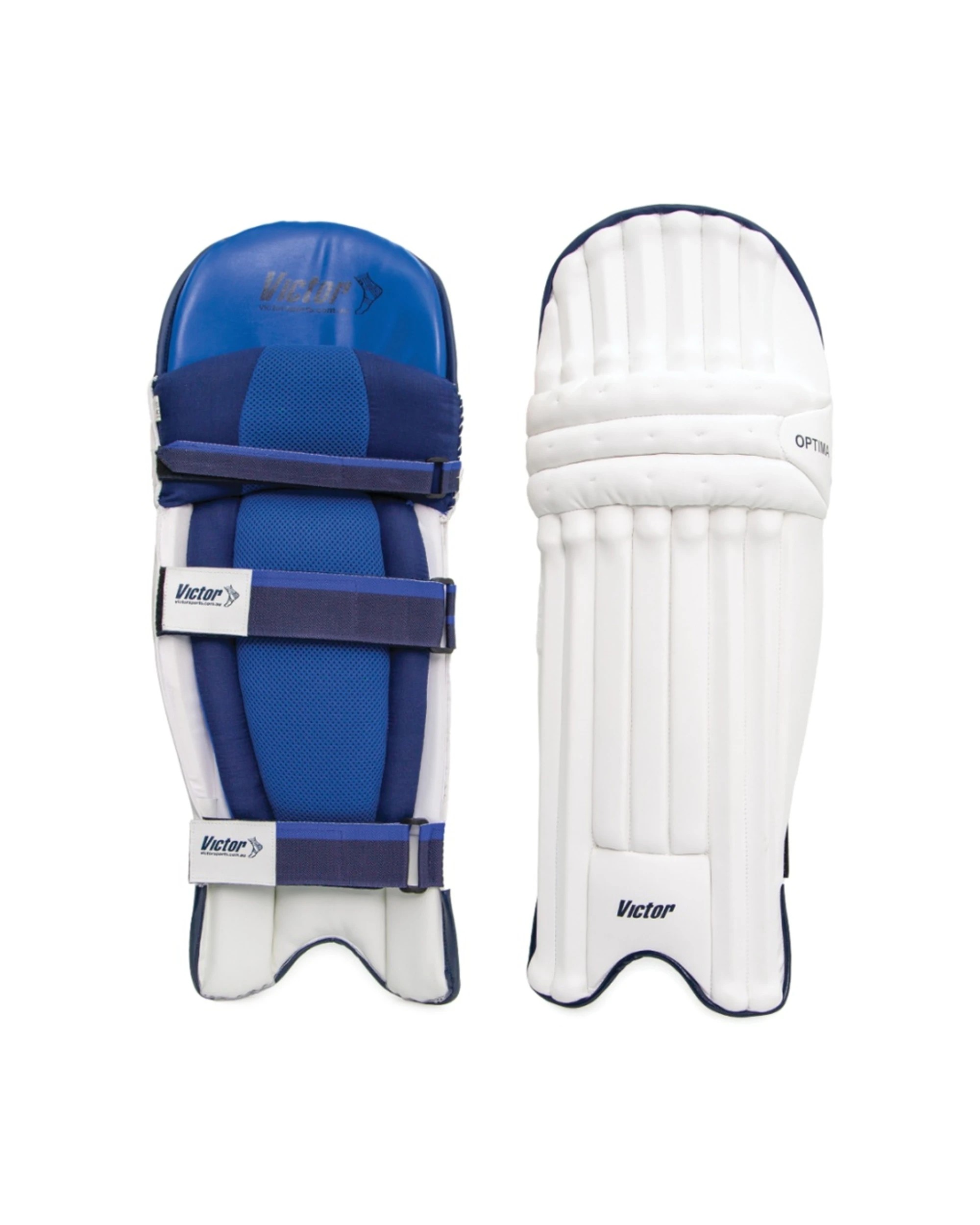 2 Victor Sports Optima Cricket Batting Pads High Density Adult Left Handed - White, 2 of 3