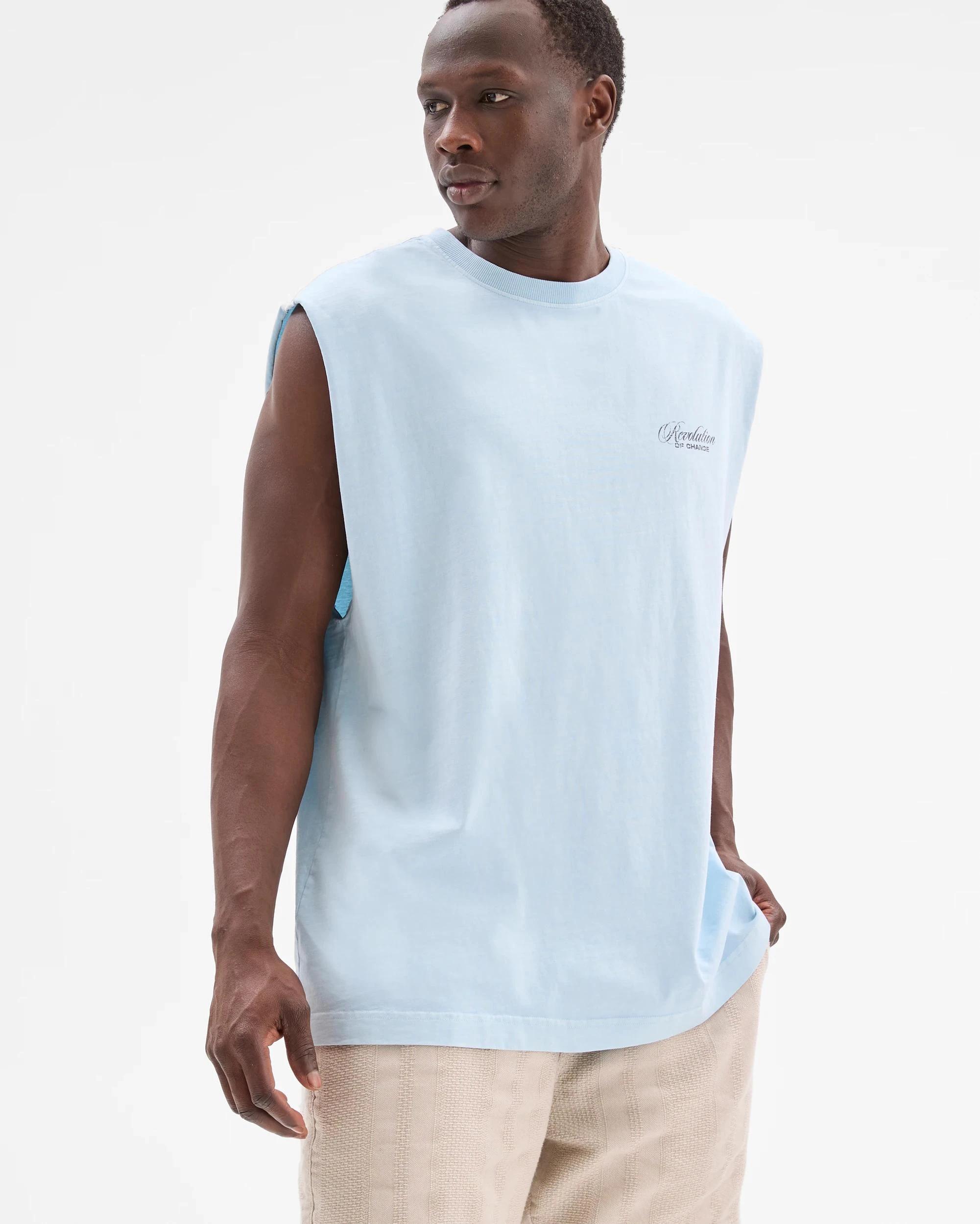 1 Commons Australian Cotton Graphic Tank Top REVOLUTION BLUE, 1 of 5