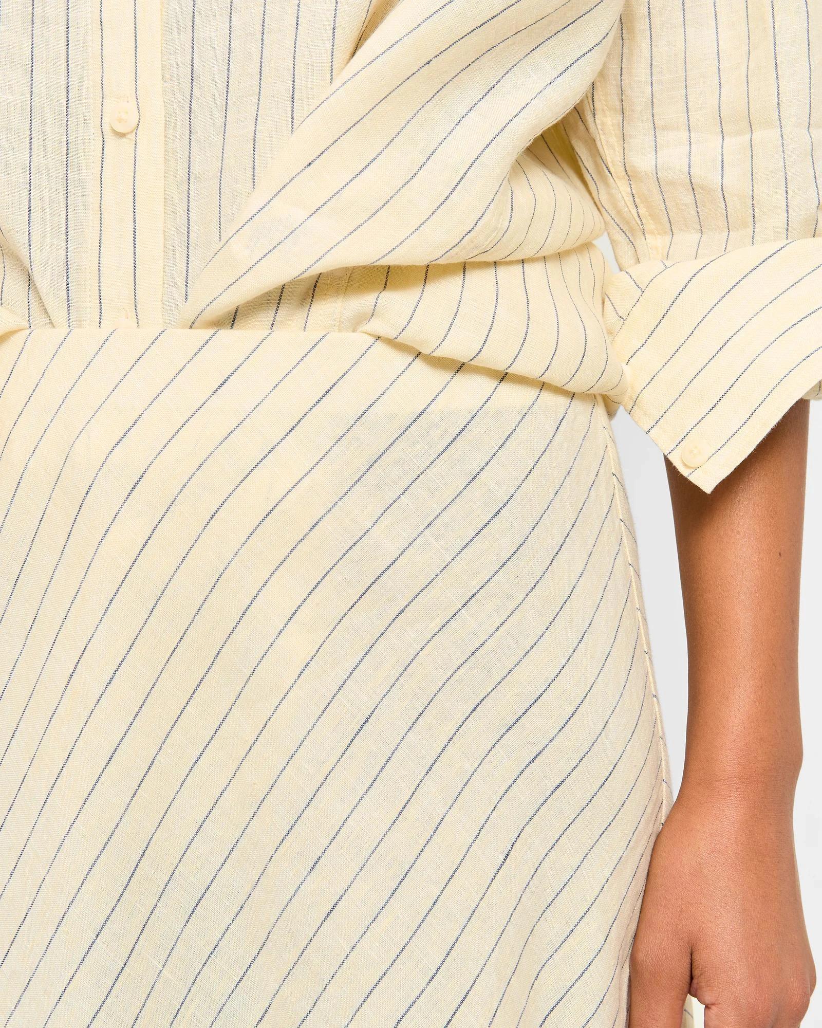 5 Target European Linen Bias Cut Midi Skirt SOFT BUTTER STRIPE, 5 of 5