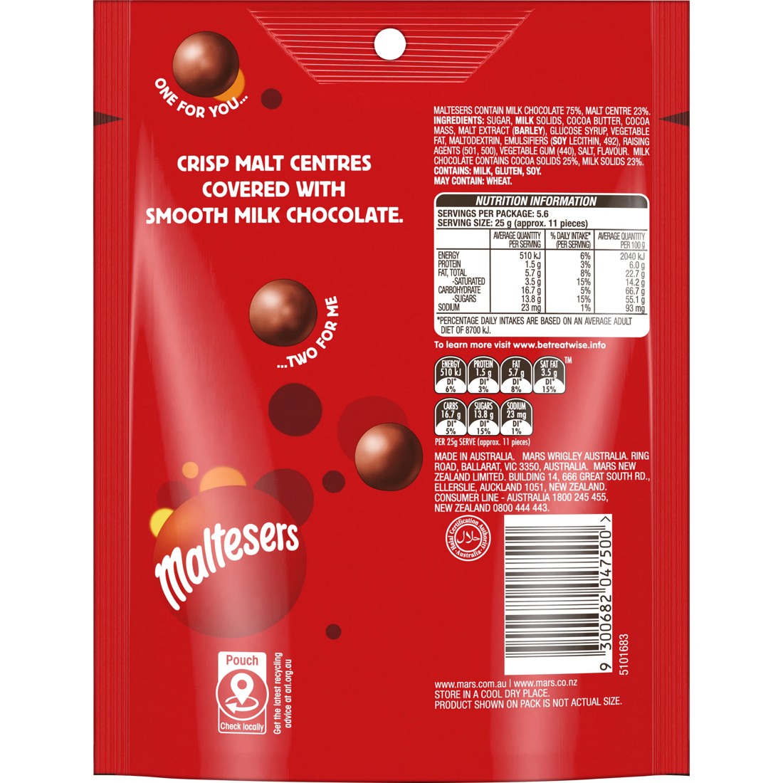 2 Maltesers Milk Chocolate Snack and Share Bag 140g, 2 of 7