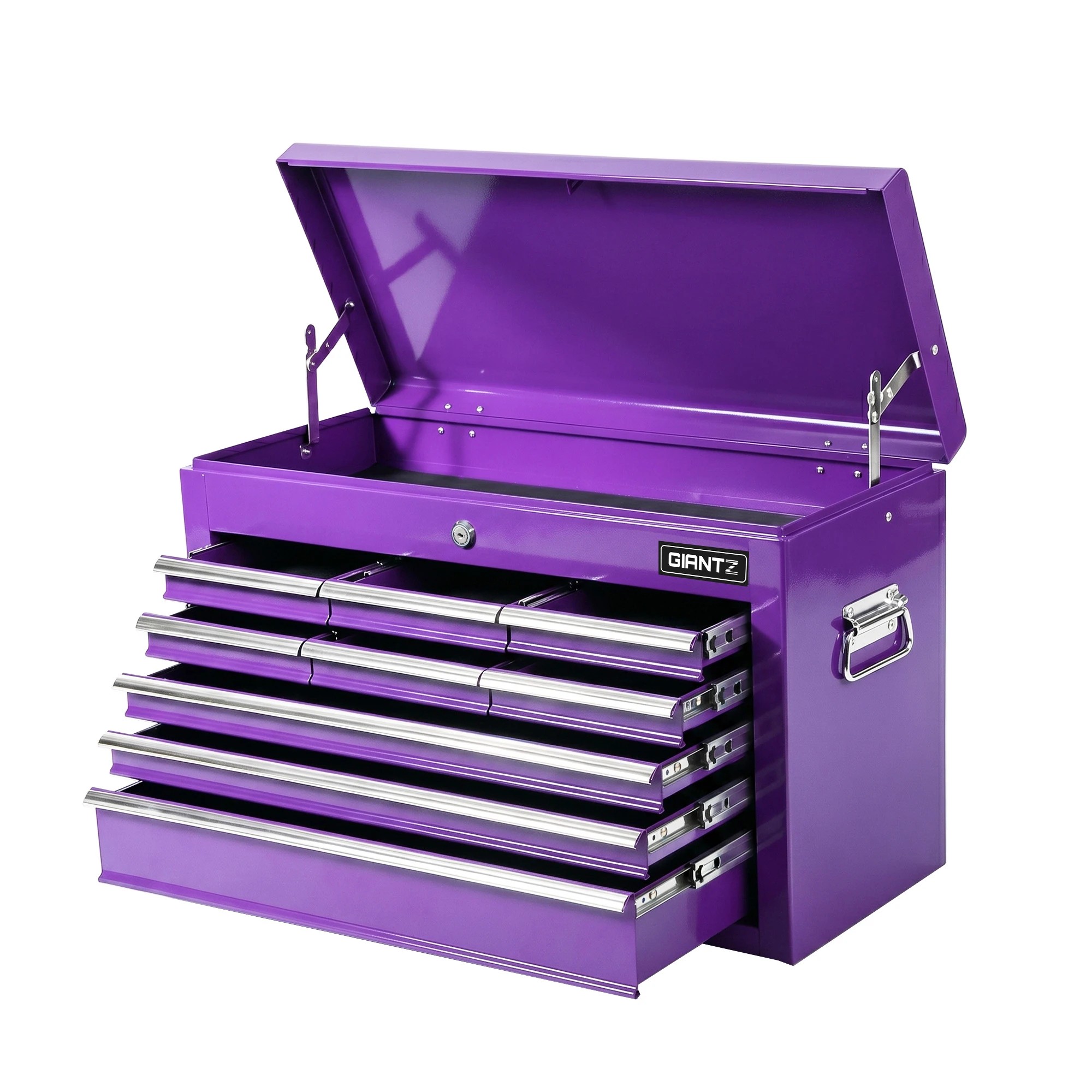 1 Giantz 9-Drawer Tool Cabinet Chest Toolbox Heavy Duty Garage Storage Organiser - Purple, 1 of 9