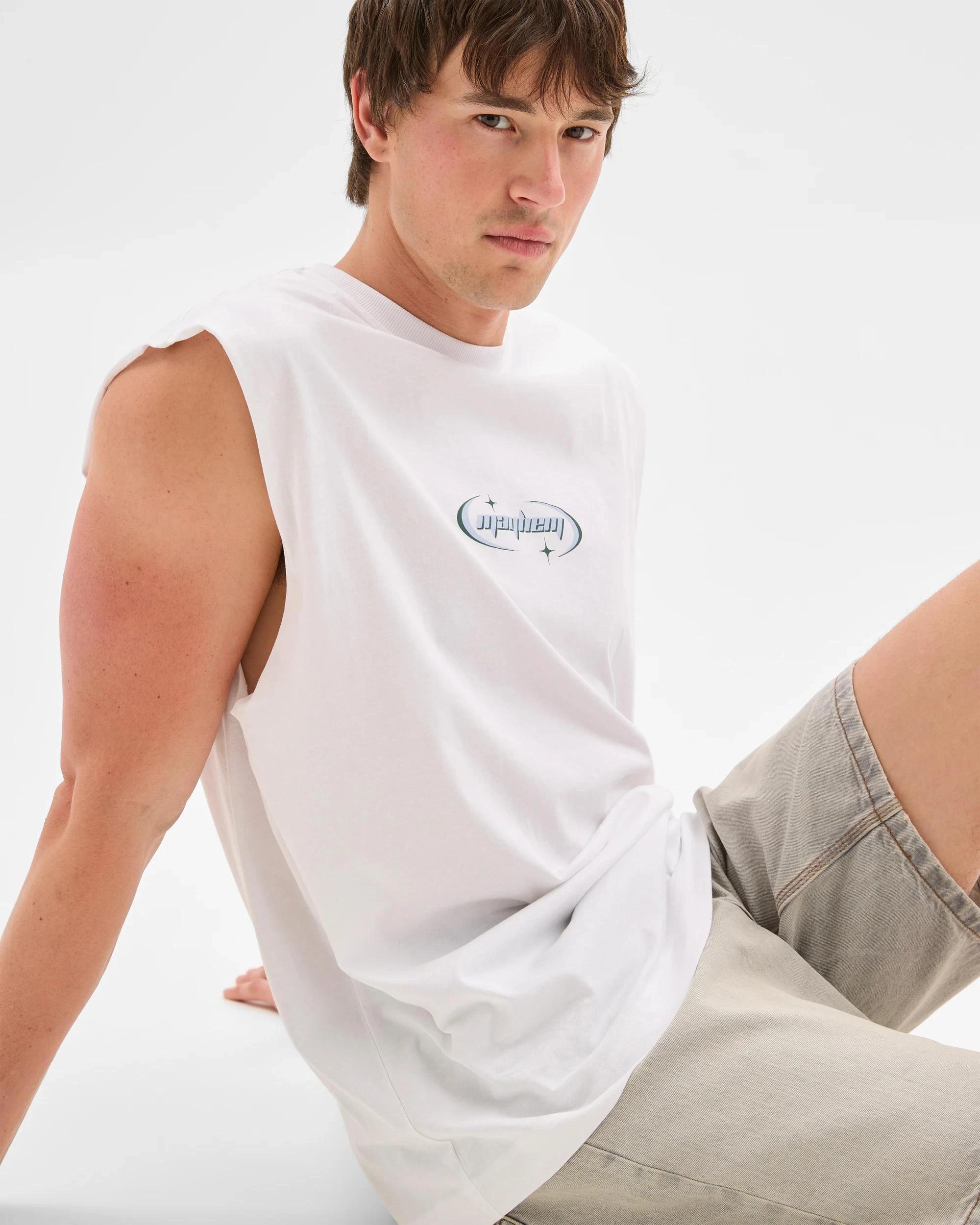 2 Commons Australian Cotton Tank Top MAYHEM WHITE, 2 of 6