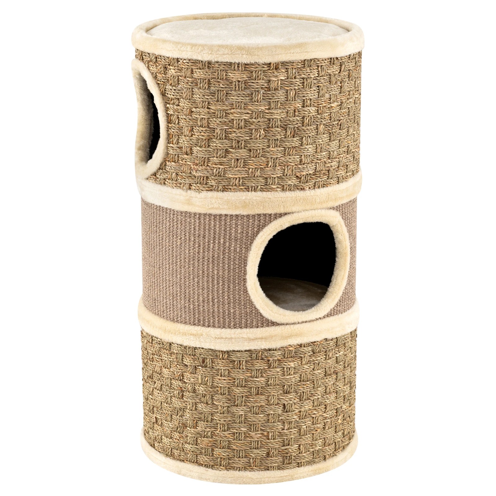 1 Costway 3-Story Cat Condo 70cm Cat Hideaway w/Sisal Scratching Pad
