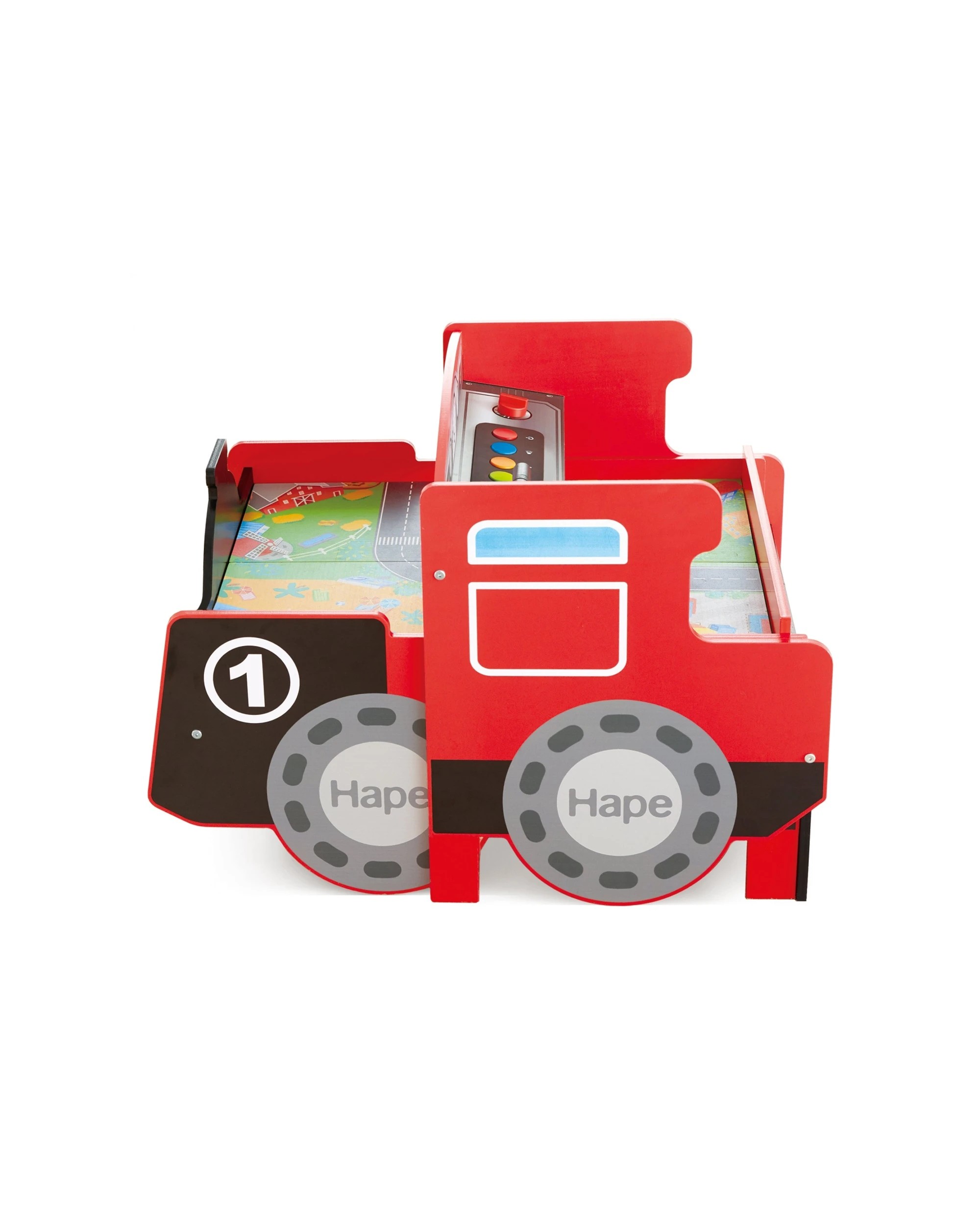 4 Hape Kids Ride-On Engine Table Toy Train Playset With Light Sound Effects & Storage - Red, 4 of 5