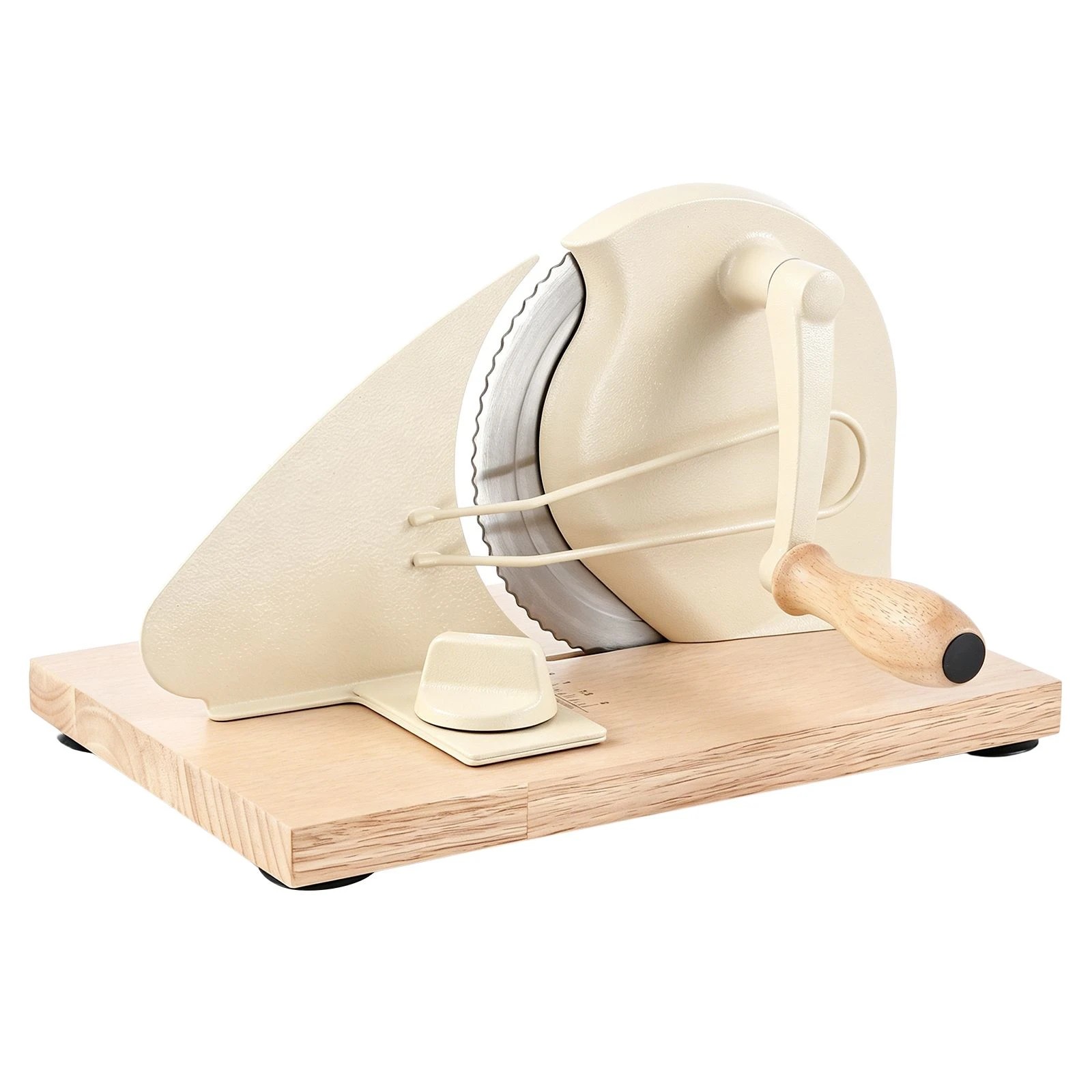 3 Ausway Manual Bread Slicer Hand Crank Sourdough Cutter with Adjustable Thickness, Scale Line & Wood Base, 3 of 6