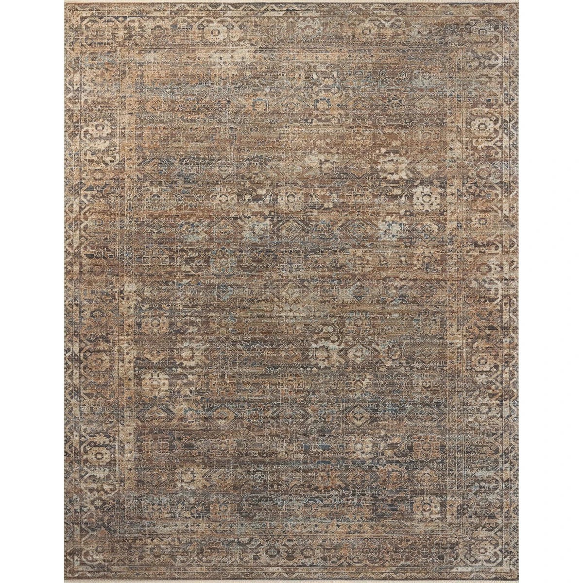 1 Common Ground Rugs Heirloom 07 370x300cm - Extra Large Power Loomed Floor Rug - Brown, 1 of 7