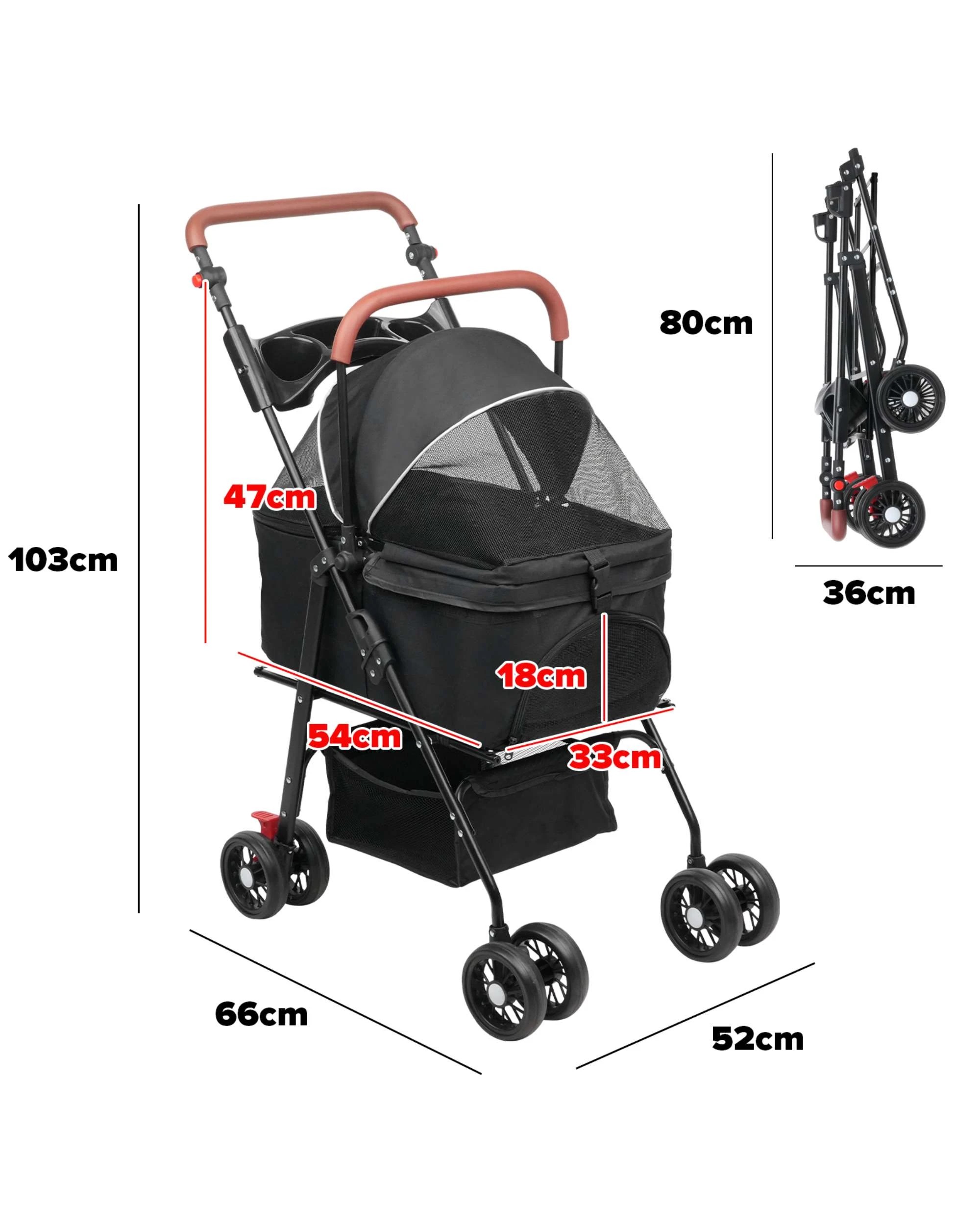 10 Advwin 3in1 Pet Stroller Dog Cat Carrier Foldable, 10 of 10