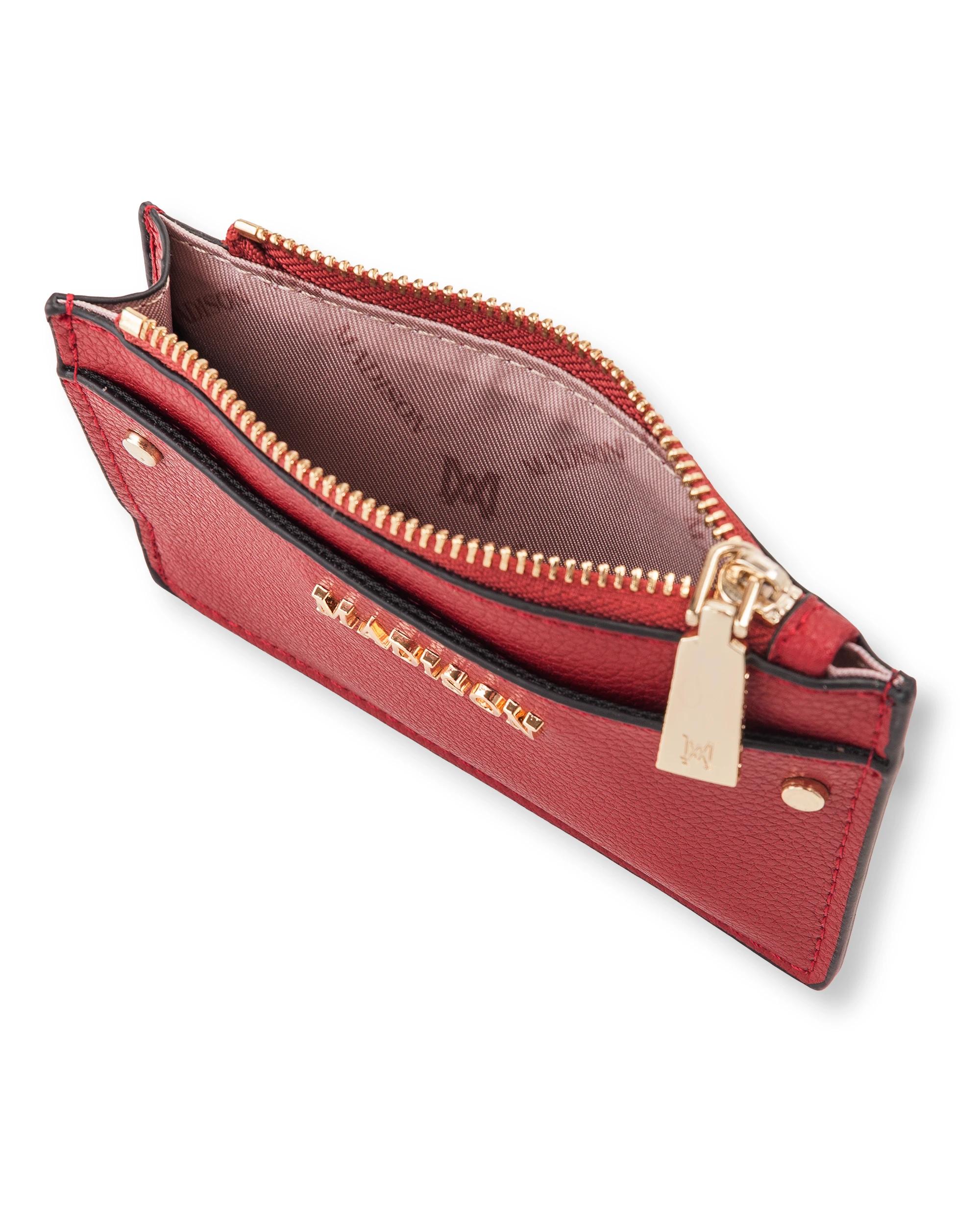 3 Madison Accessories Vanessa Small Zip Purse Card Holder RED, 3 of 4