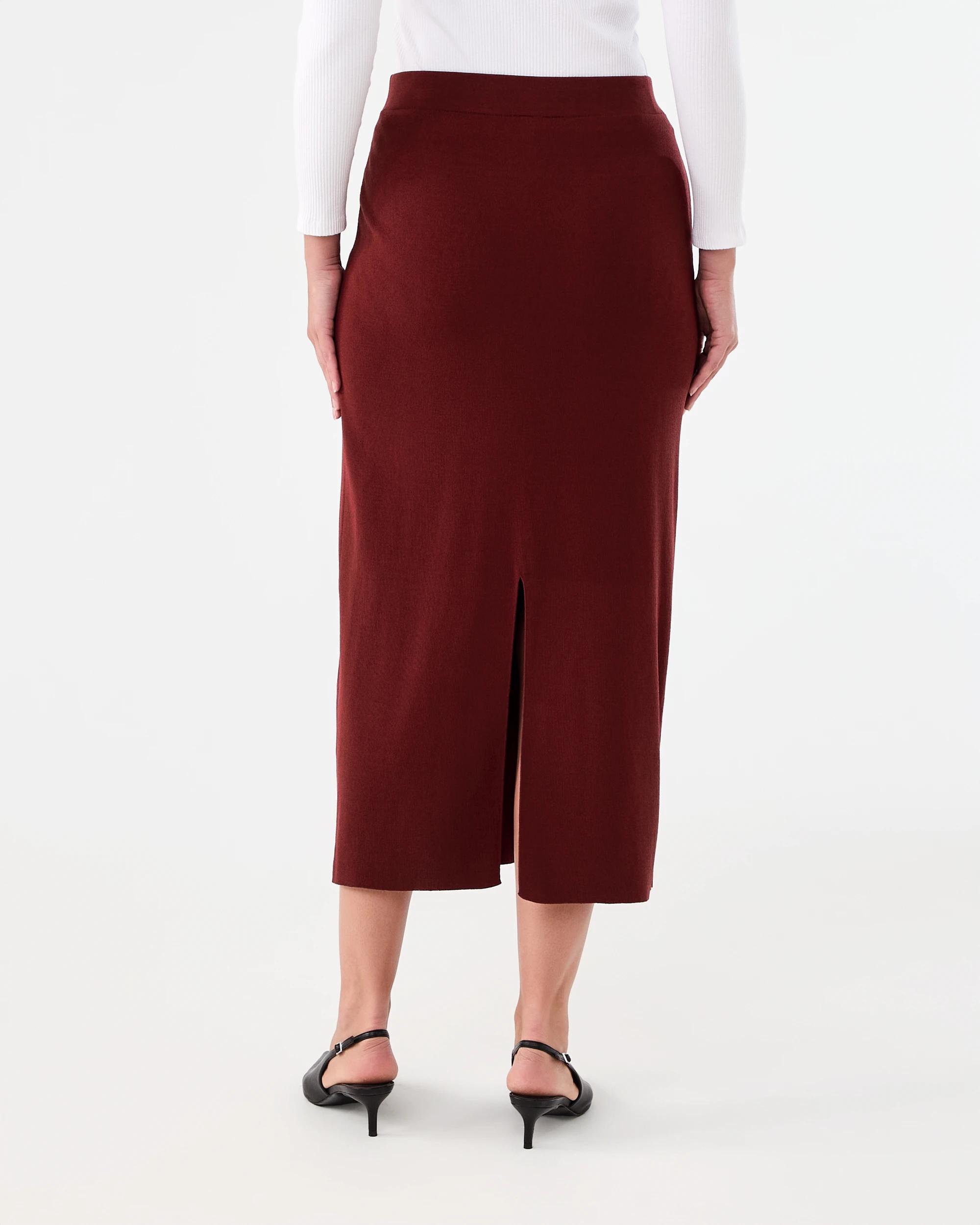 3 Rib Knit Skirt Burnt Rust, 3 of 5