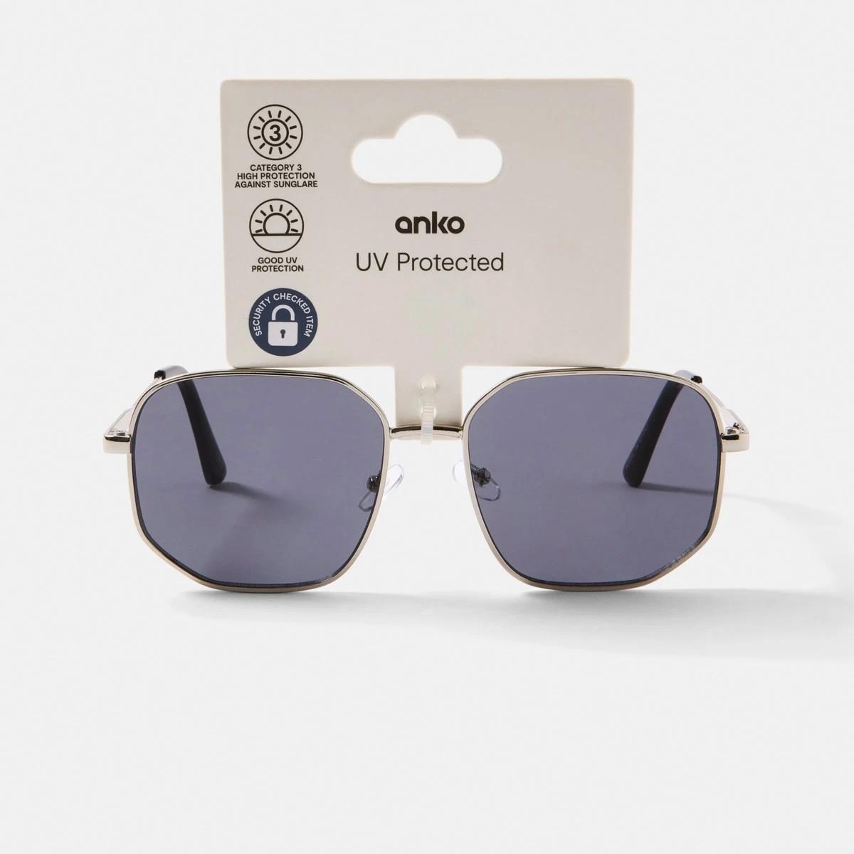 6 Metal Square Frame Glasses SILVER, 6 of 6