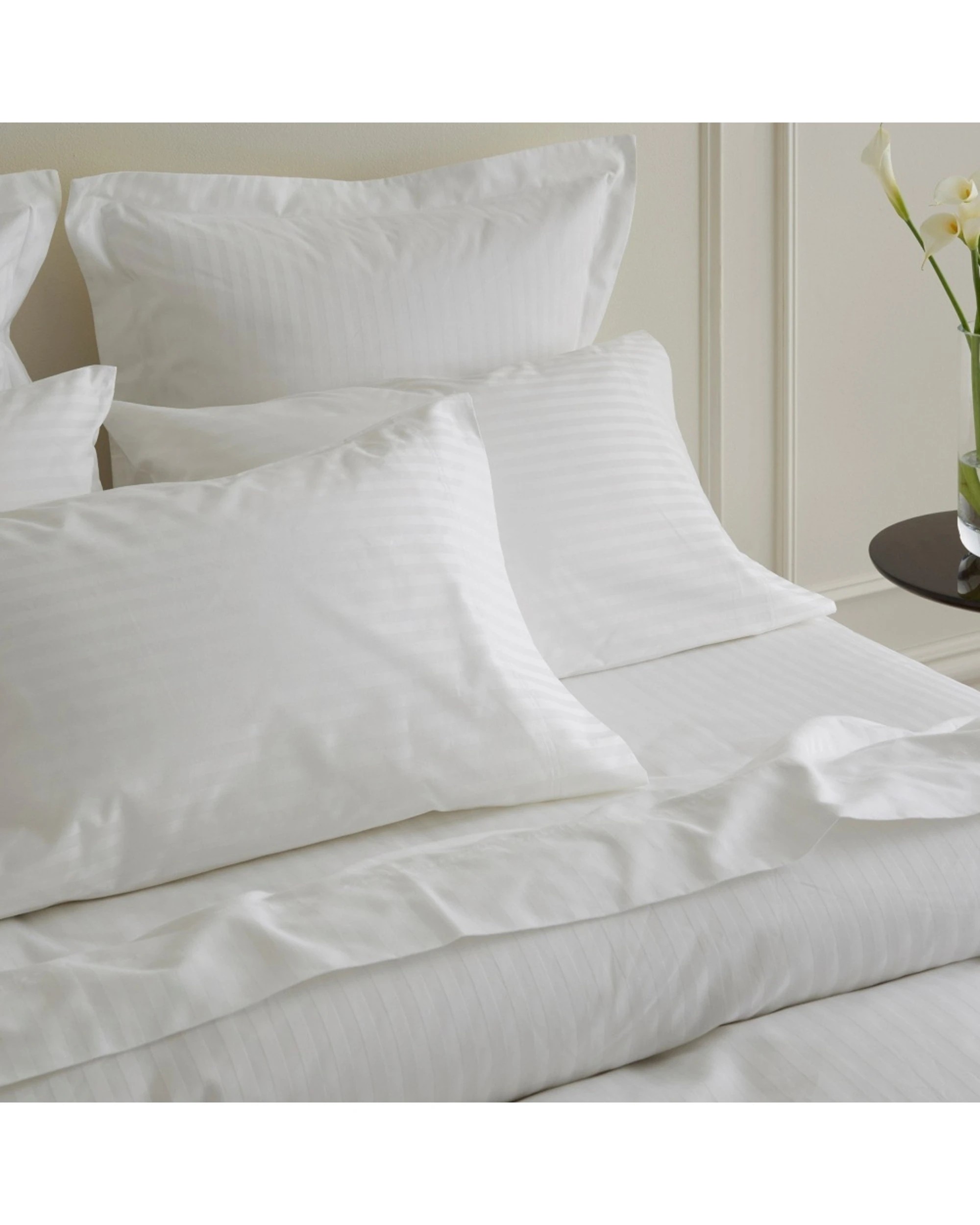 1 Bedding co 2pc Egyptian Cotton Pillow Case Set 1200TC Standard Stripe - One Size - White, 1 of 4