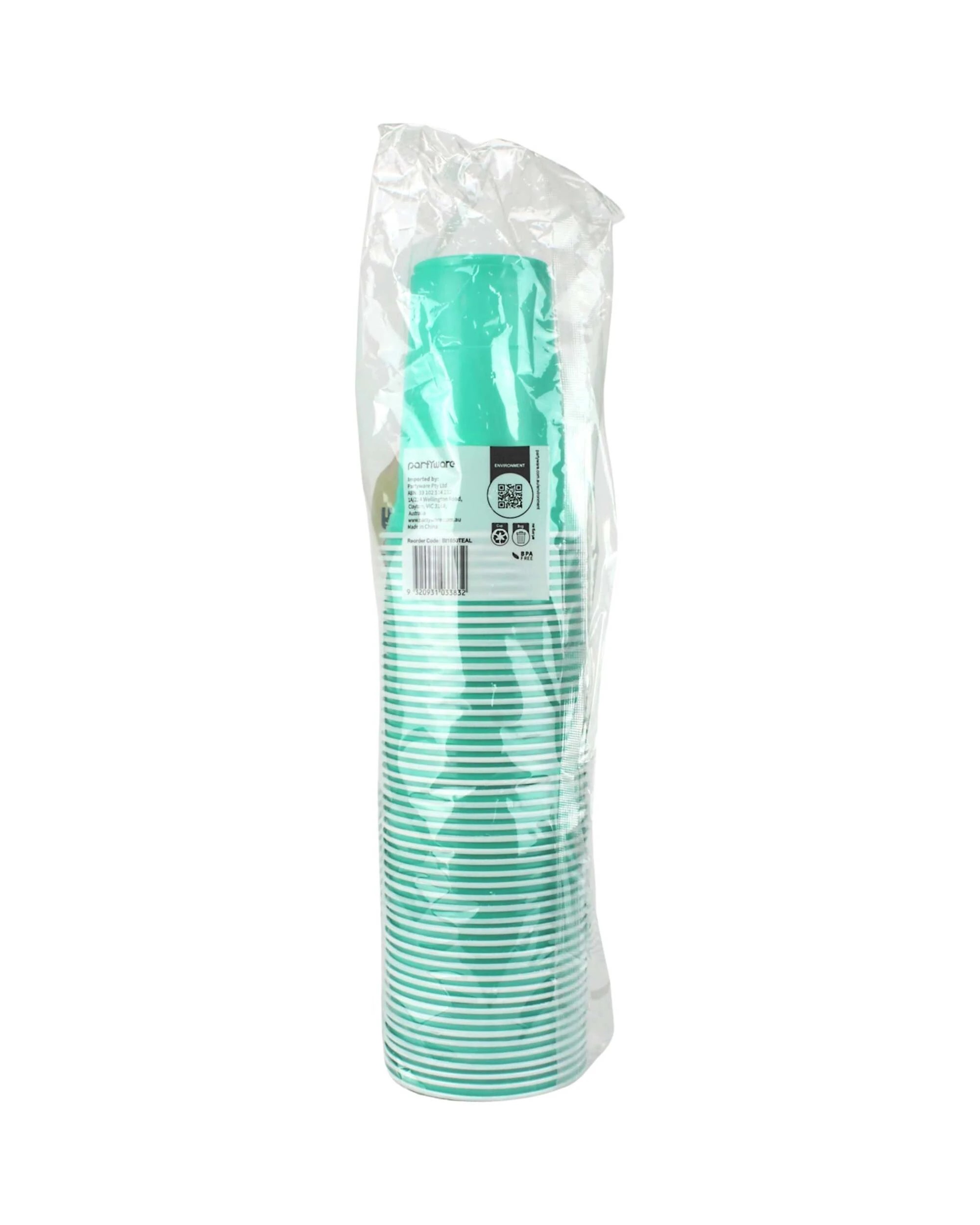3 Partyware Everyday Party Pastel Turquoise American Cups 450ml Pack of 50 - Green, 3 of 3