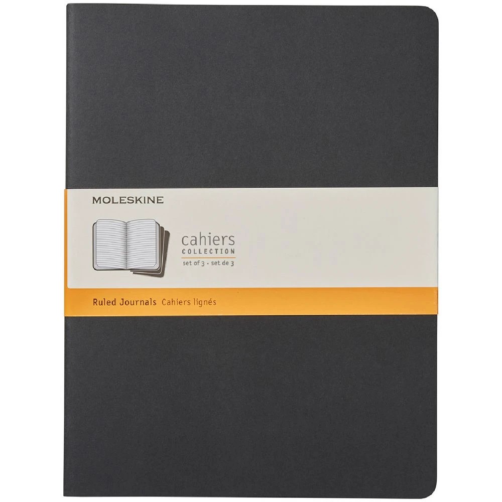 1 Moleskine Cahier Ruled Notebooks Extra Large Black 3 Pack, 1 of 3