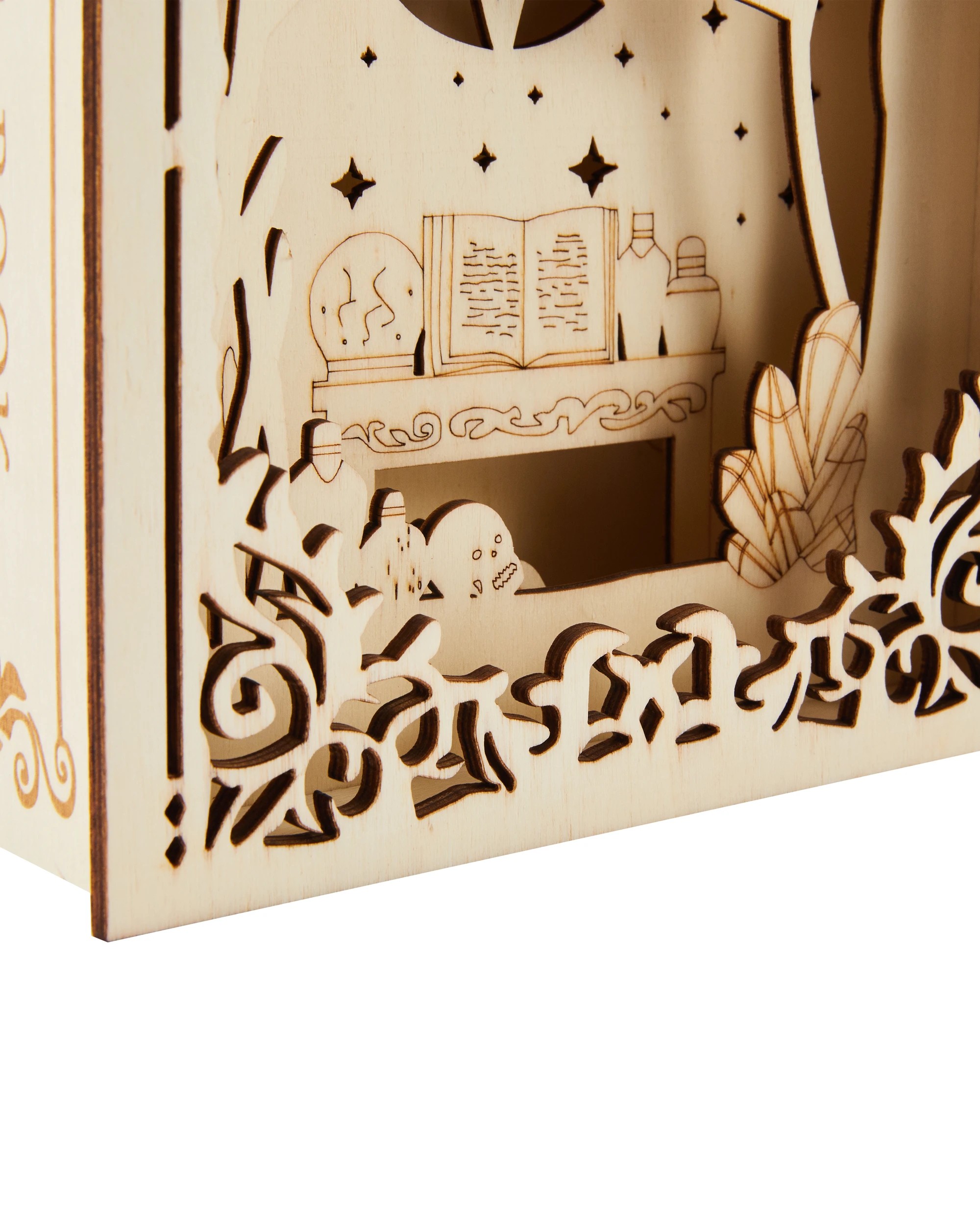 7 Halloween Craft Wood Blank - LED Spell Book, 7 of 9