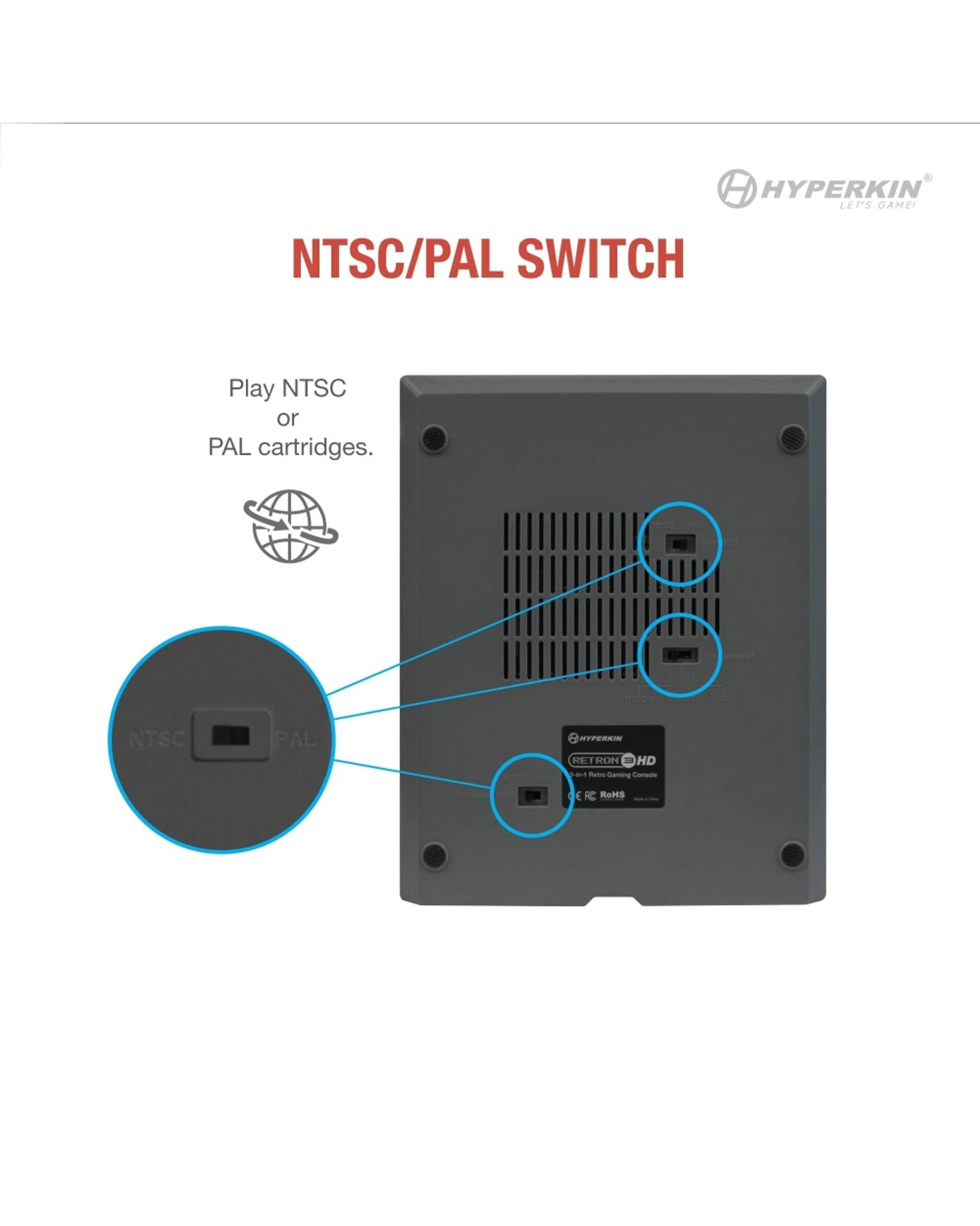 6 Hyperkin RetroN 3 HD 3-in-1 Retro Gaming Console - Jasper Red - Red, 6 of 7