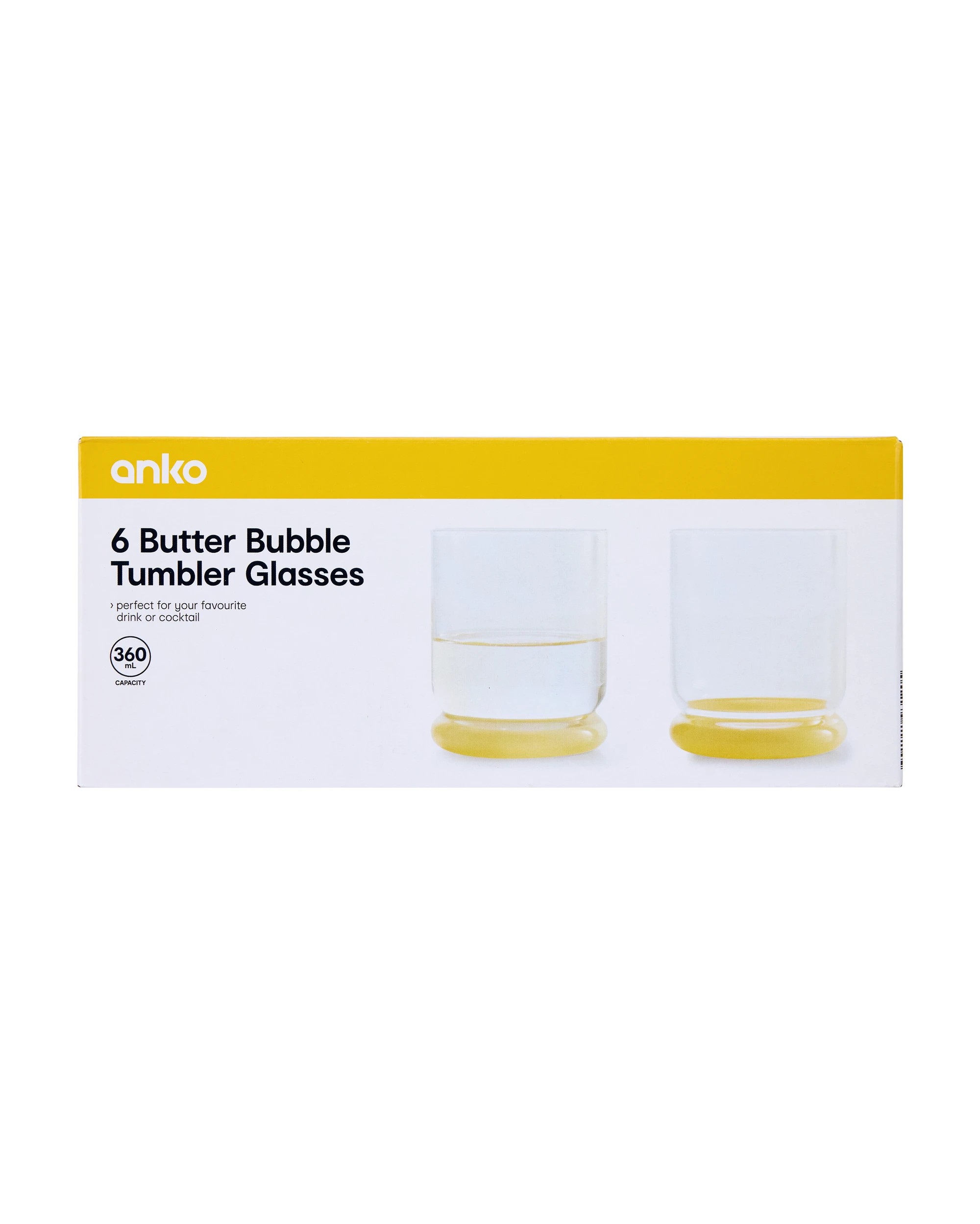 6 6 Butter Bubble Tumbler Glasses, 6 of 7