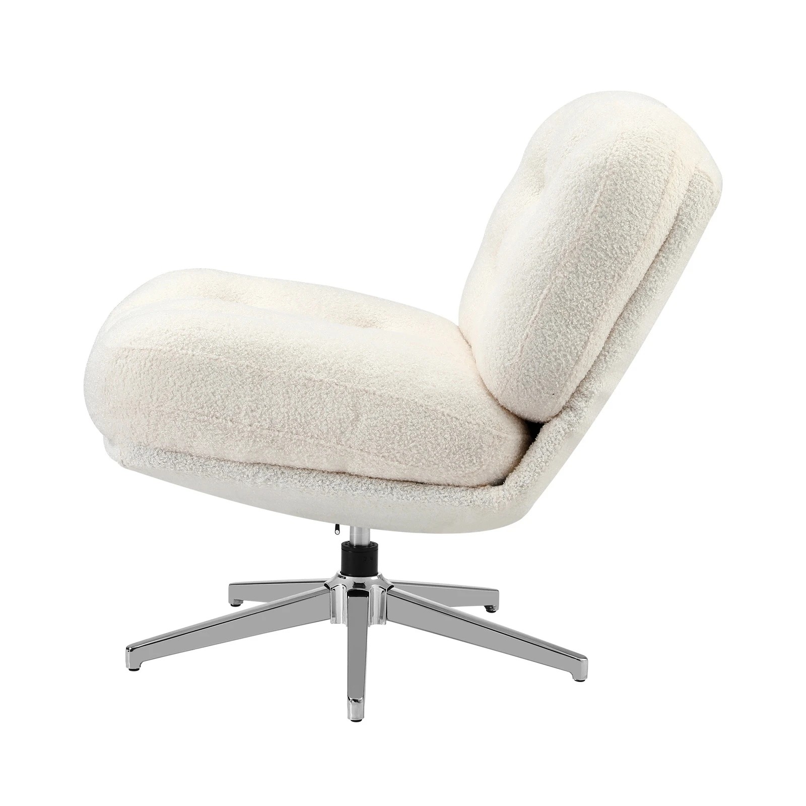 9 Oikiture Armchair Swivel Lounge Chair Padded Accent Chairs Boucle - White, 9 of 10