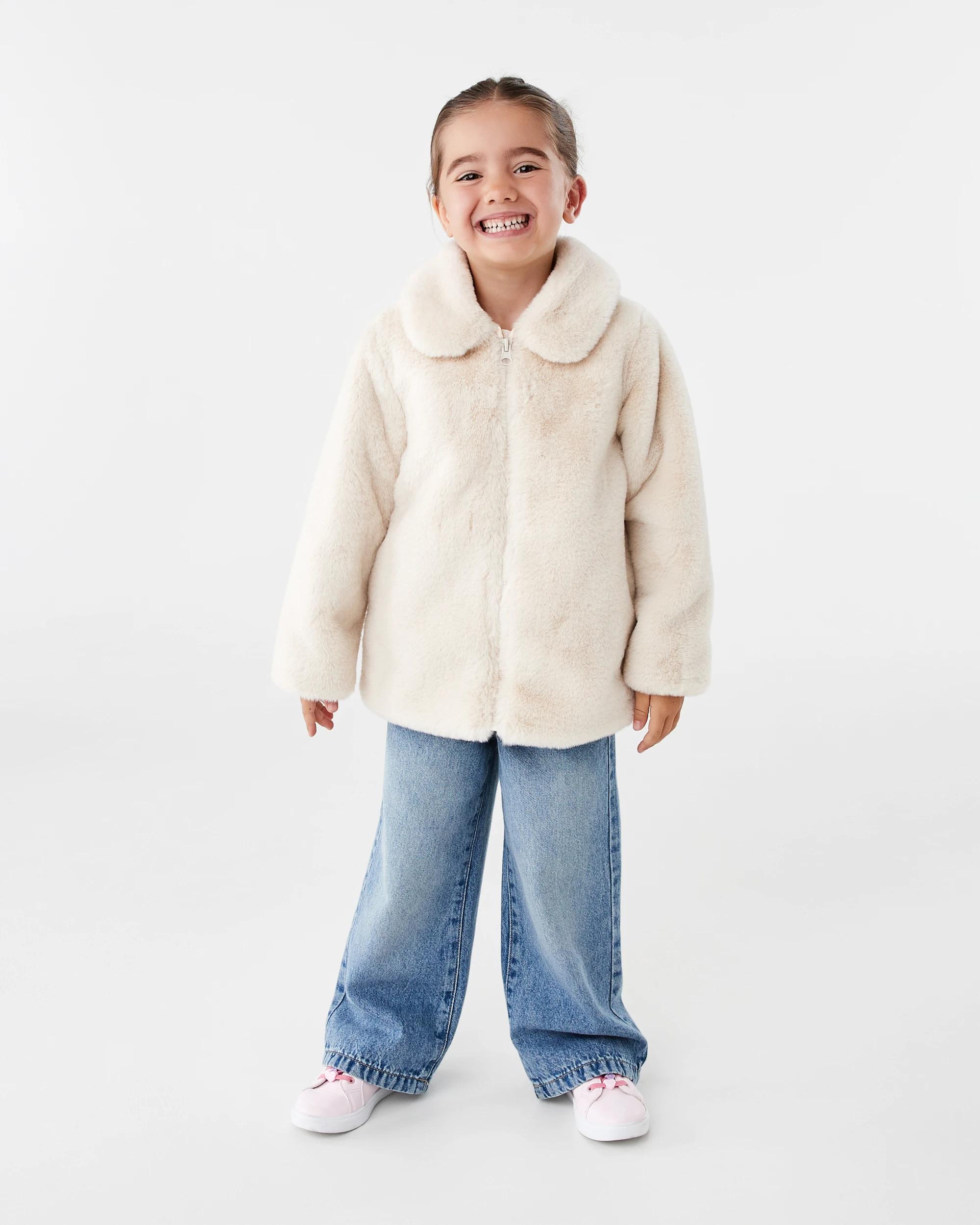 8 Faux Fur Jacket Beige Gray, 8 of 9