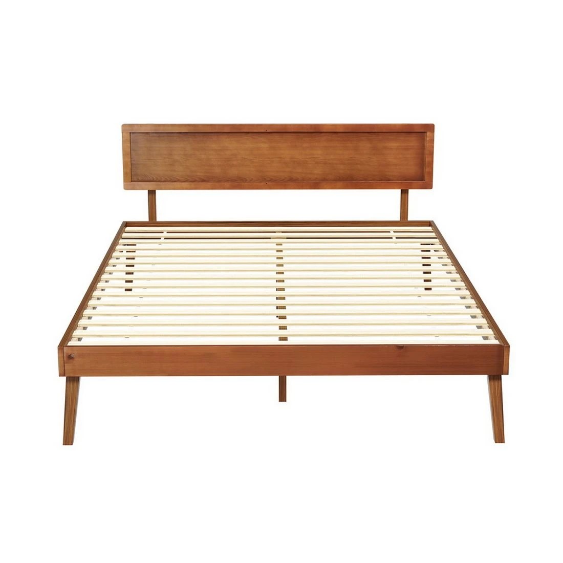 3 Artiss Bed Frame Queen Size Wooden Bed Base Walnut SPLAY - Brown, 3 of 7