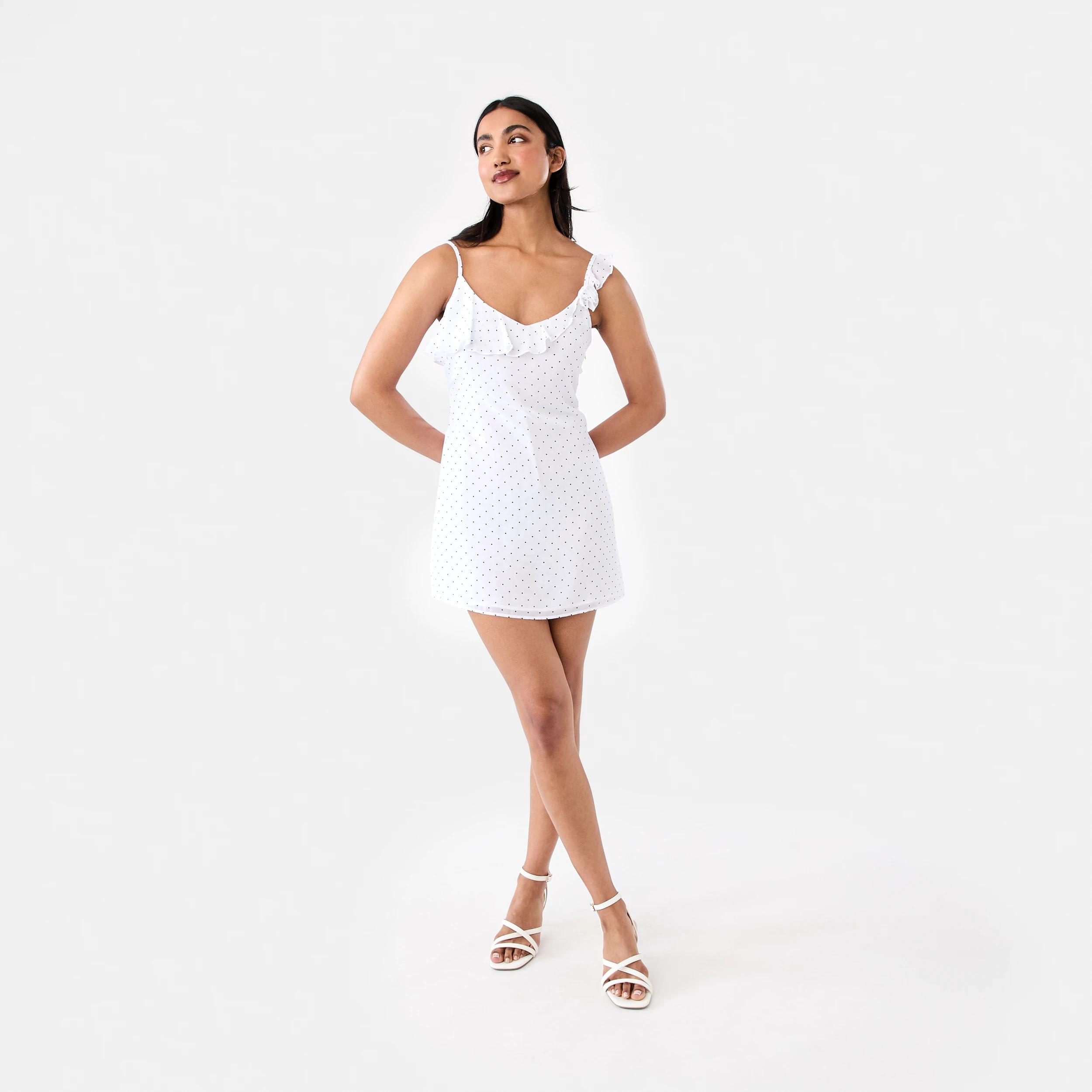 2 Rosette Mini Dress White Dot, 2 of 8