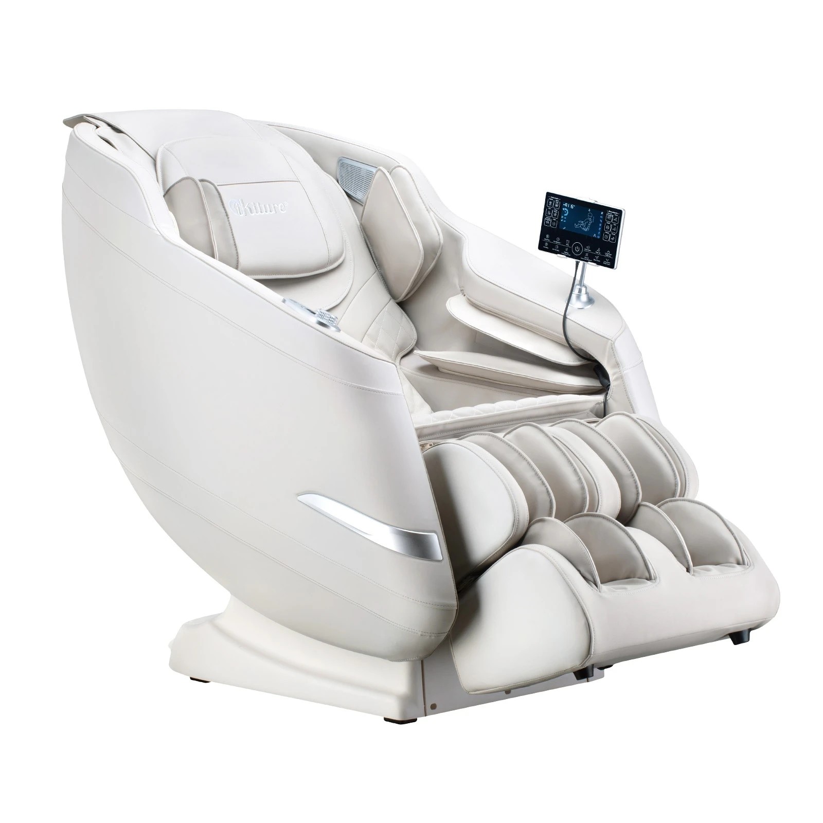 1 Oikiture 4D Massage Chair Electric Recliner SL Track Full Body Heated Chair - Beige, 1 of 4