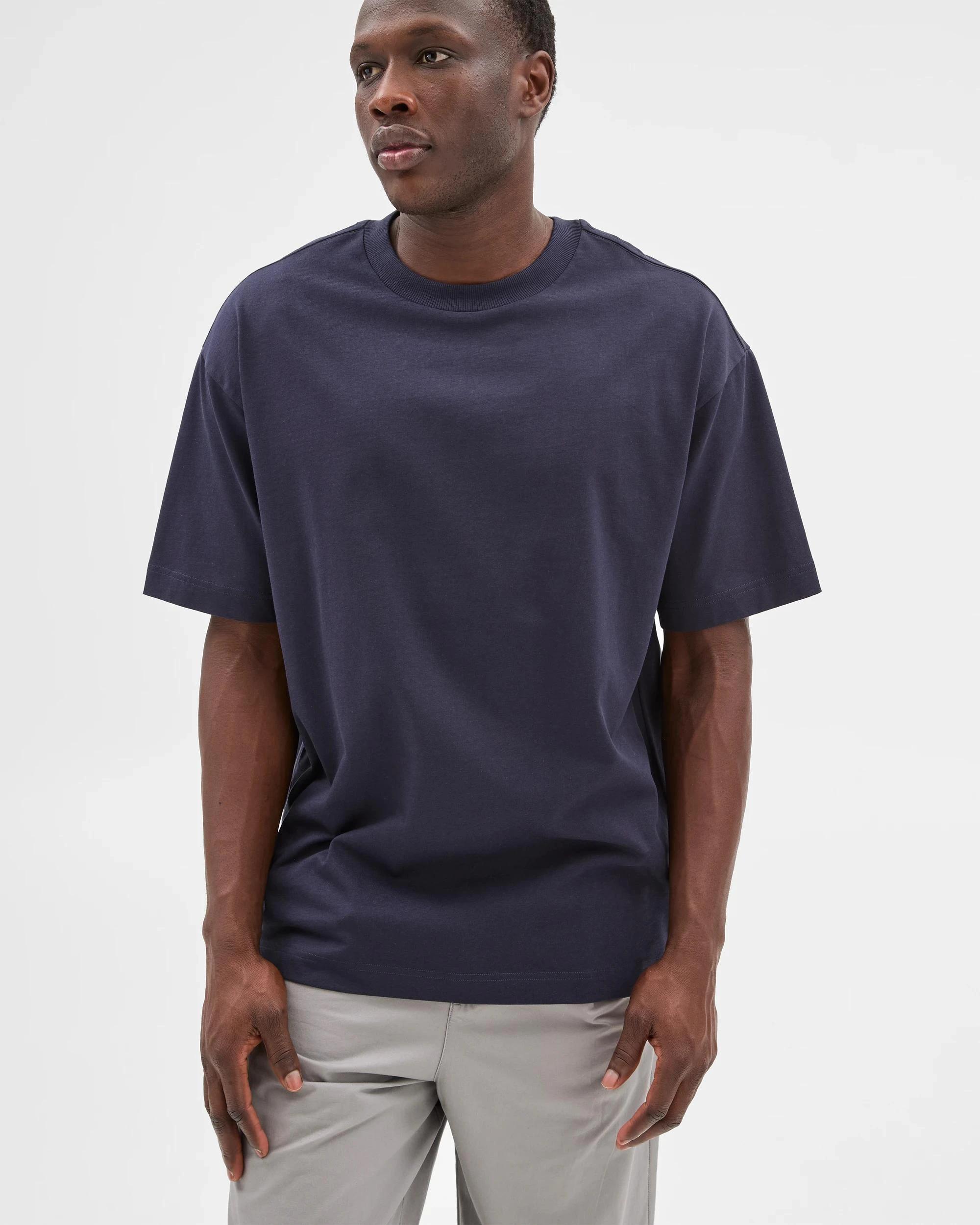 4 Commons Australian Cotton Oversized Heavy Core T-Shirt NAVY BLUE, 4 of 9