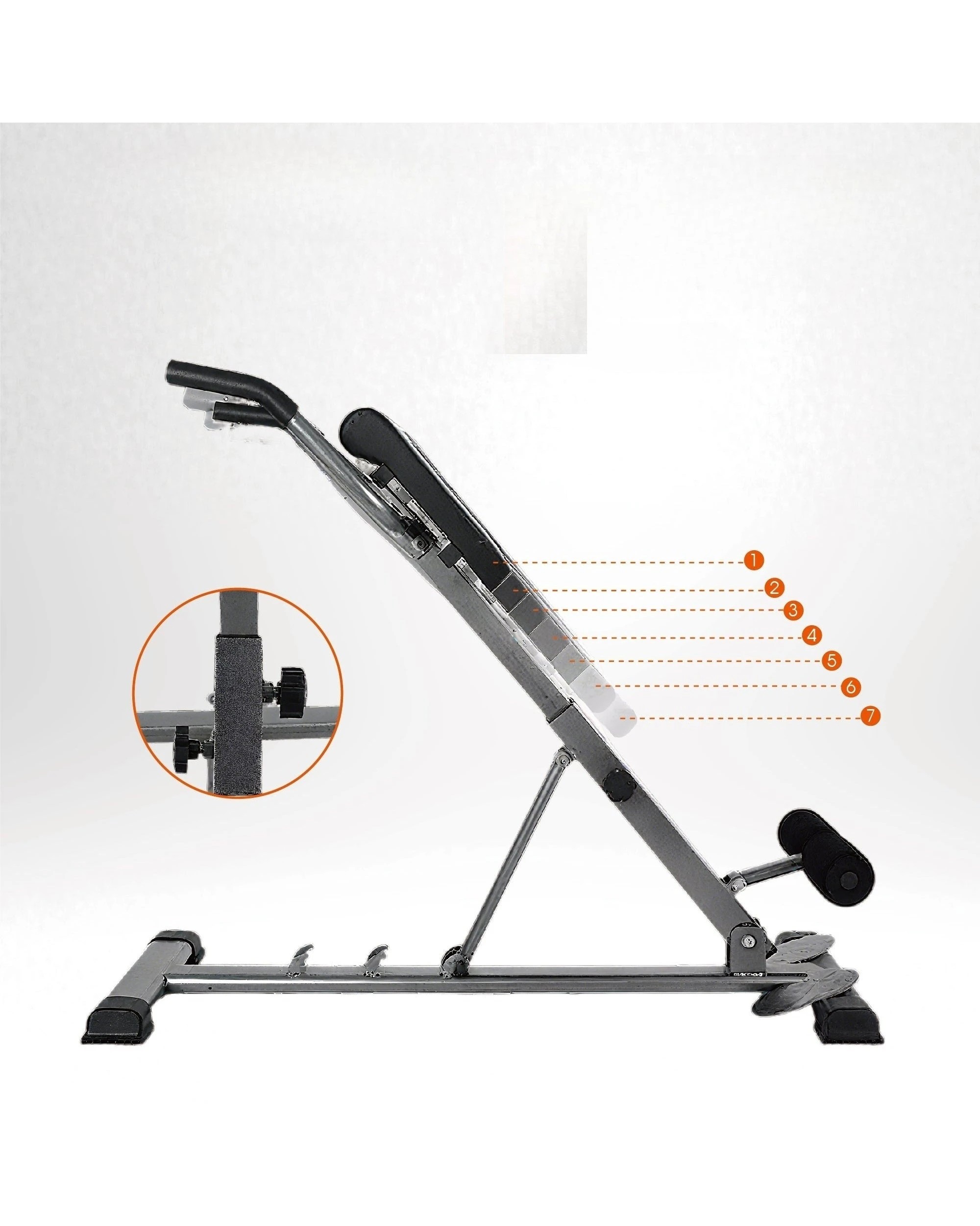 7 Fitness Master Roman Chair Ab Hyperextension Bench 3+7 Level Foldable 180kg, 7 of 9
