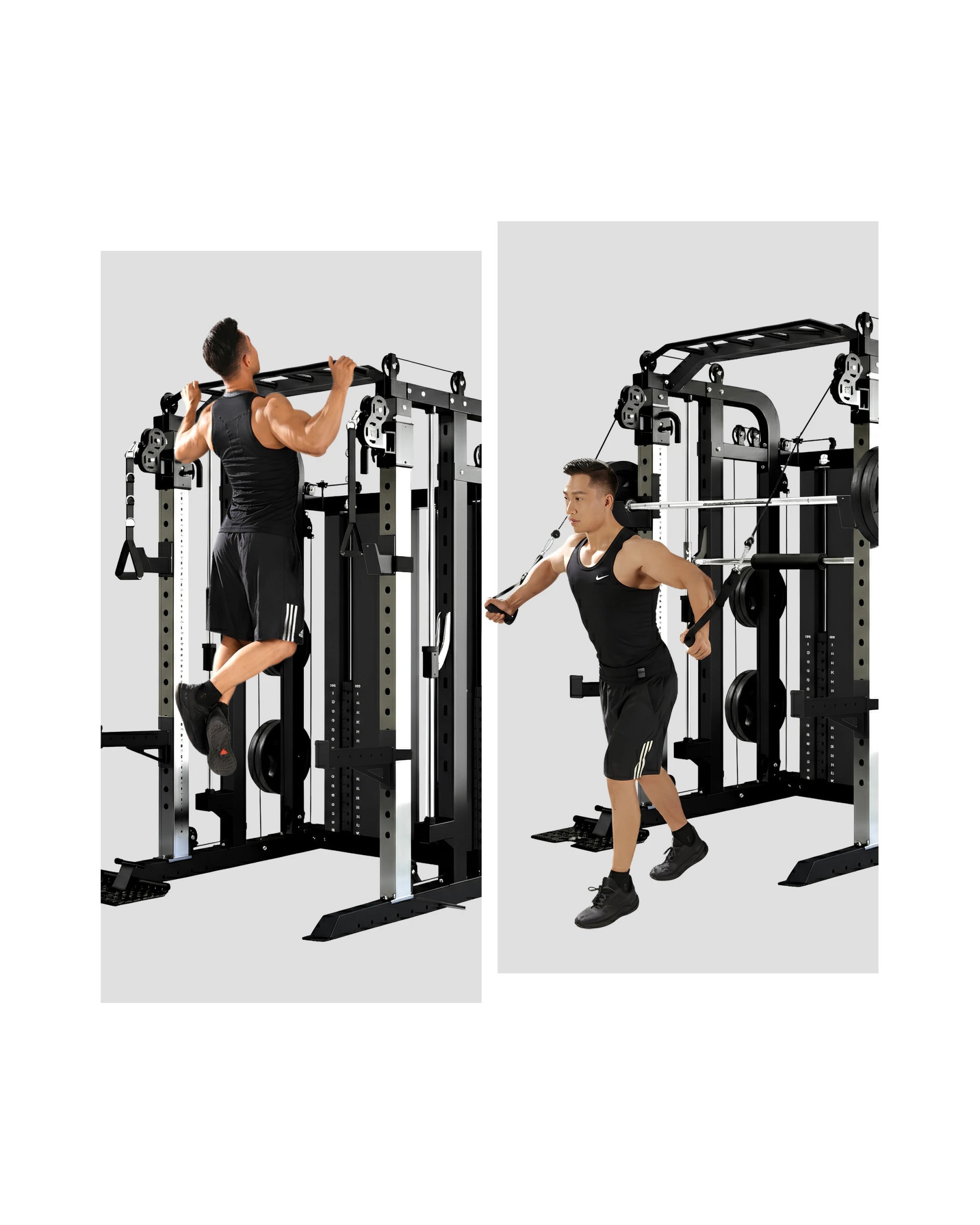 3 Powertrain 938B Multi-Function Smith Machine Gym Station 160KG Dual Weight Stack Power Rack Cable Heavy-Duty Steel Frame, 3 of 4